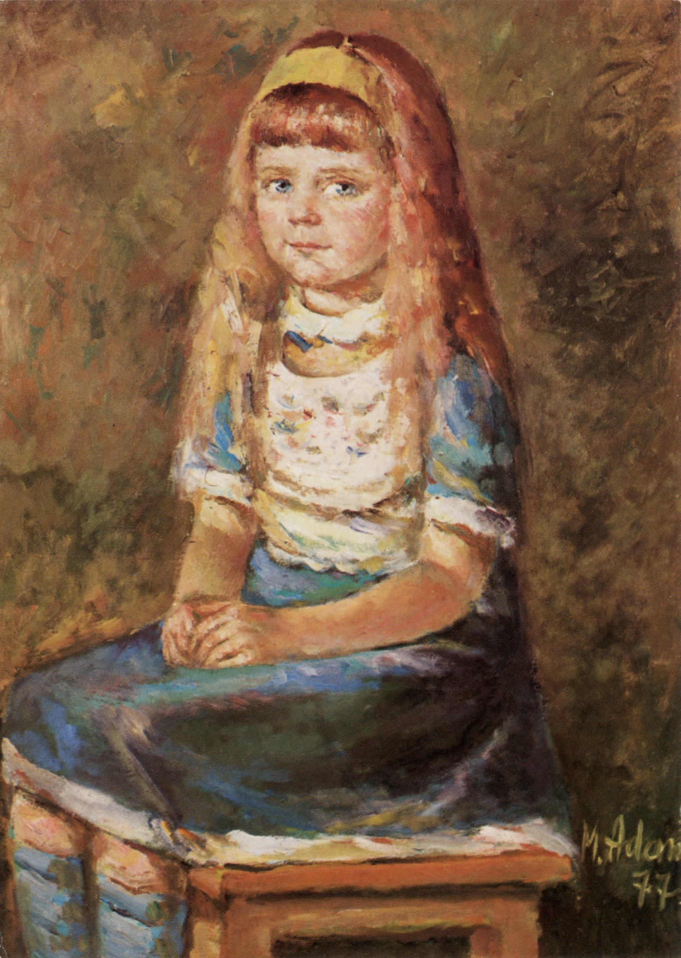 Девочка с жёлтой лентой в волосах