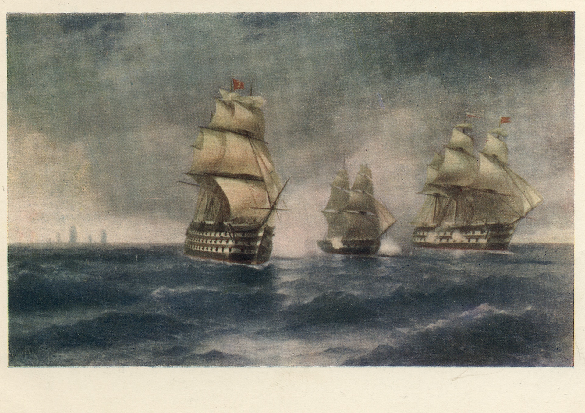 Бриг Меркурий, атакованный двумя турецкими кораблями