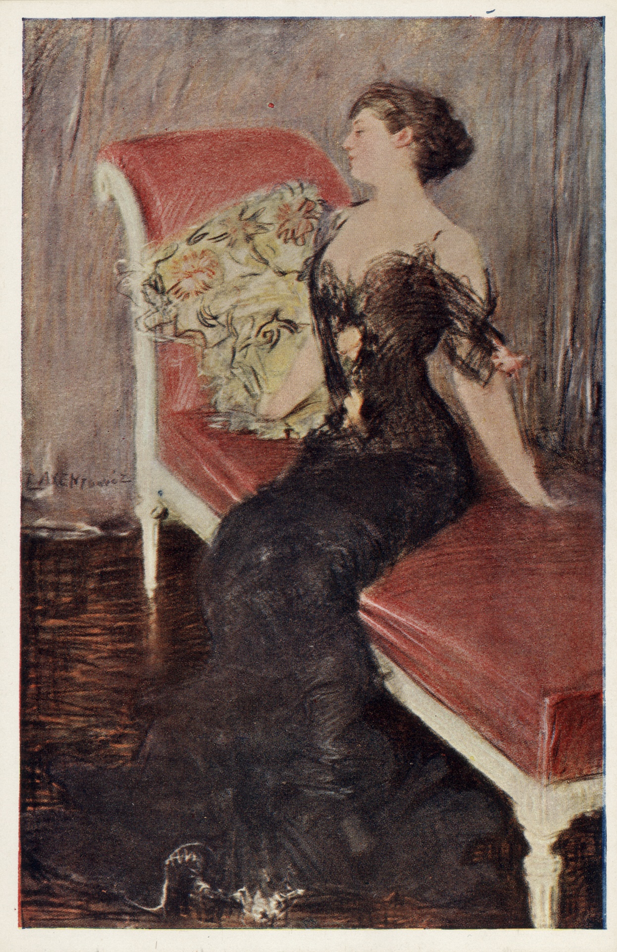 Дама на софе