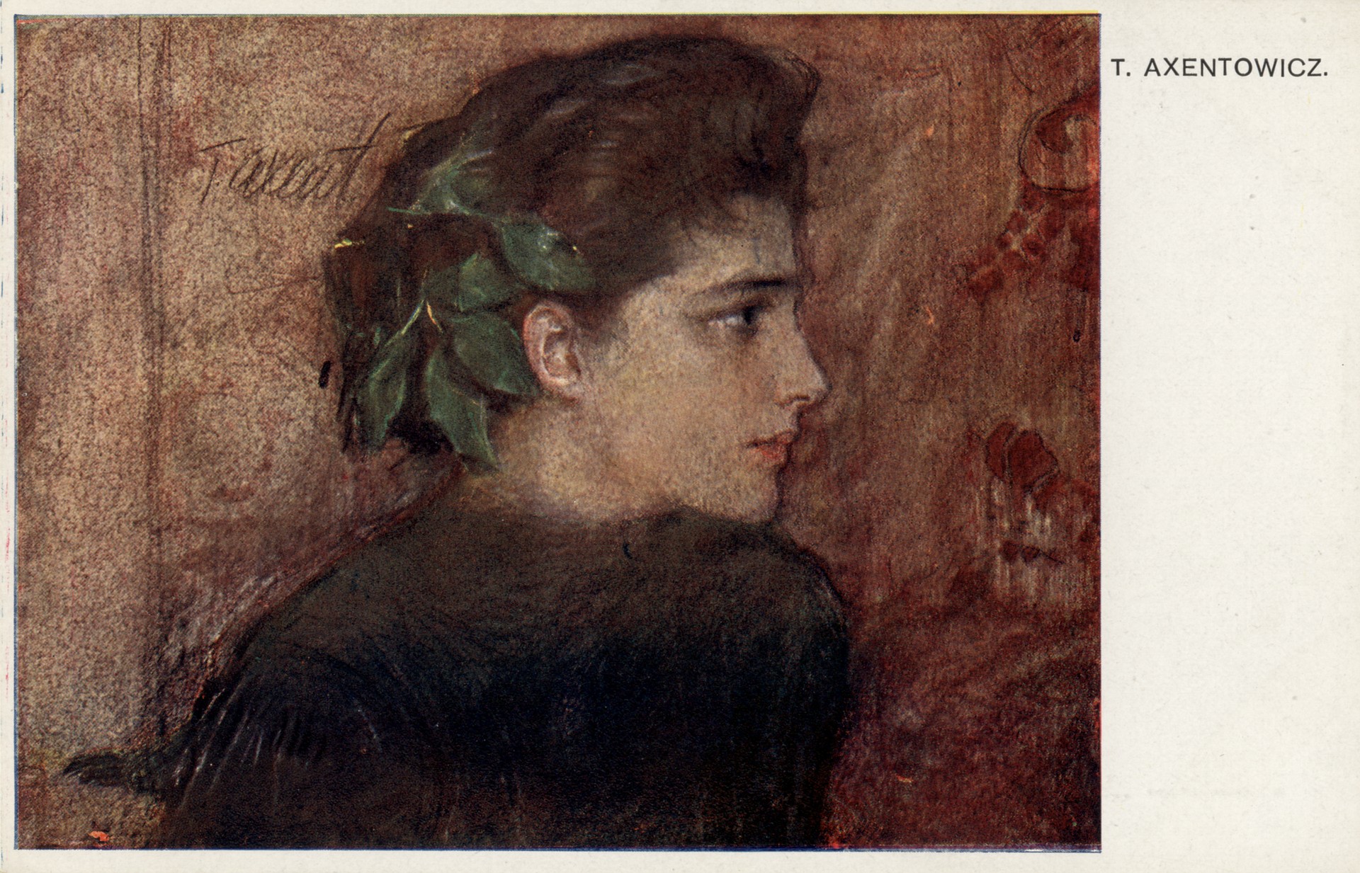 Портрет с листьями в волосах