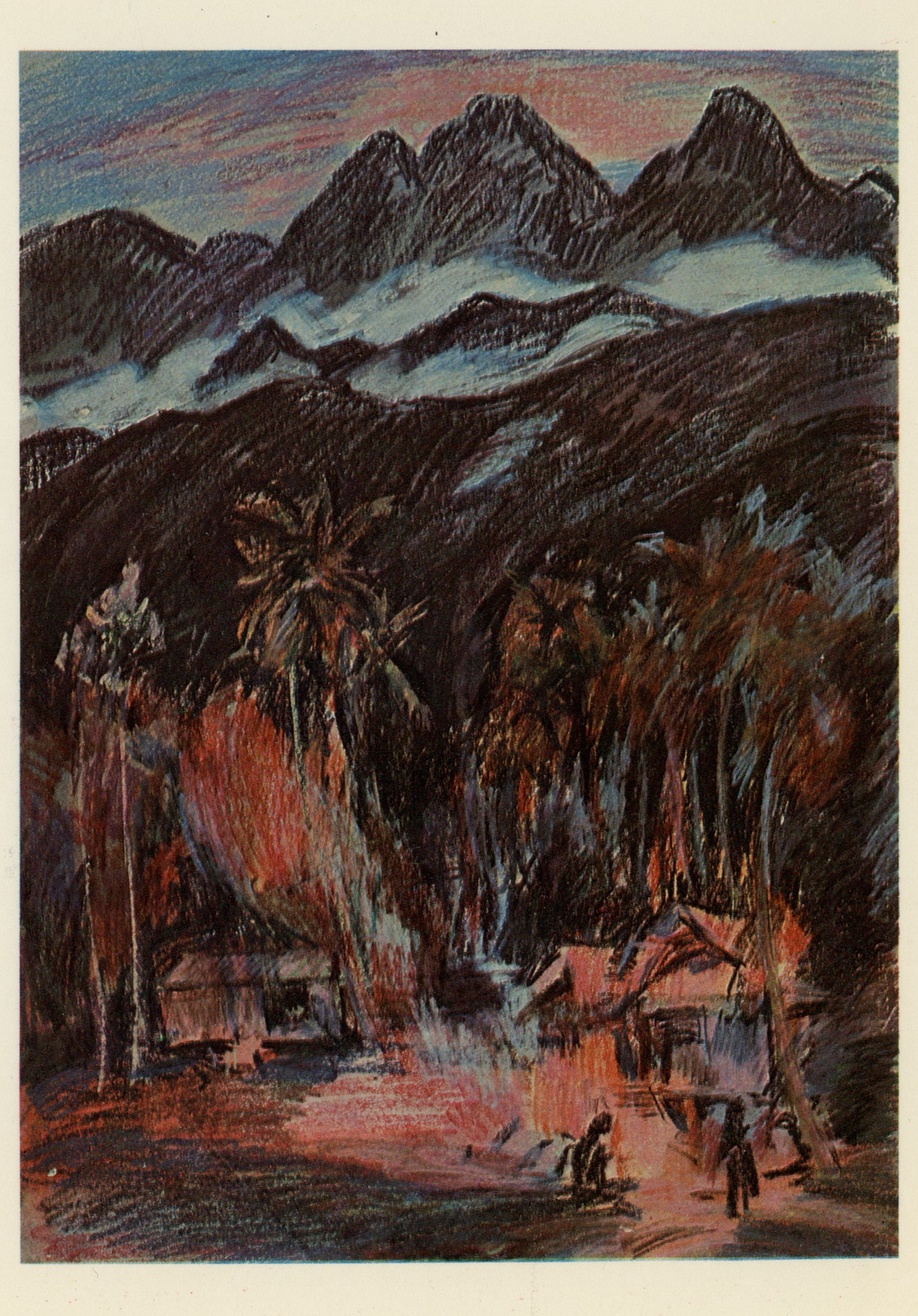 Костры в деревне Бонгу