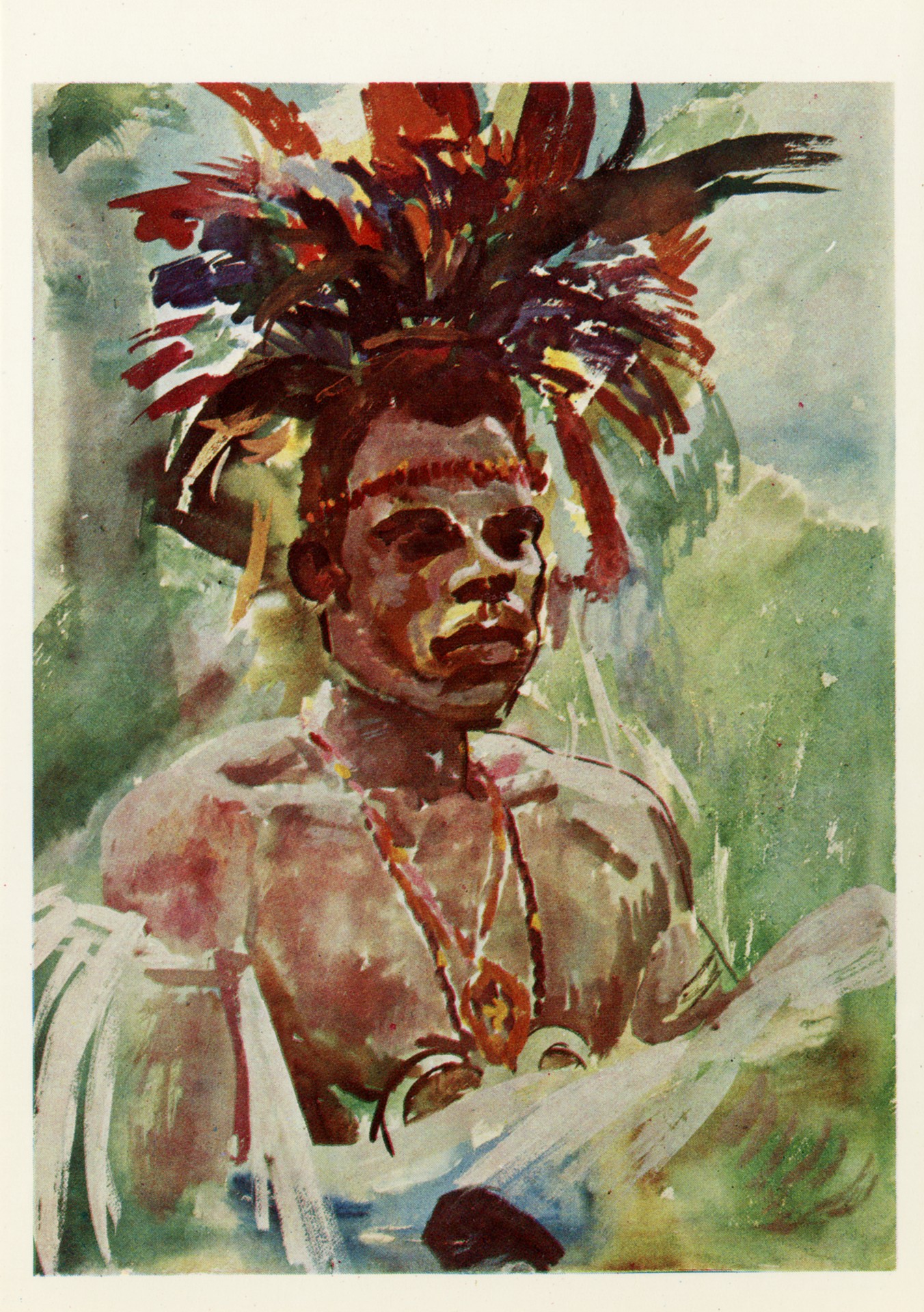 Молодой мужчина в ритуальном уборе