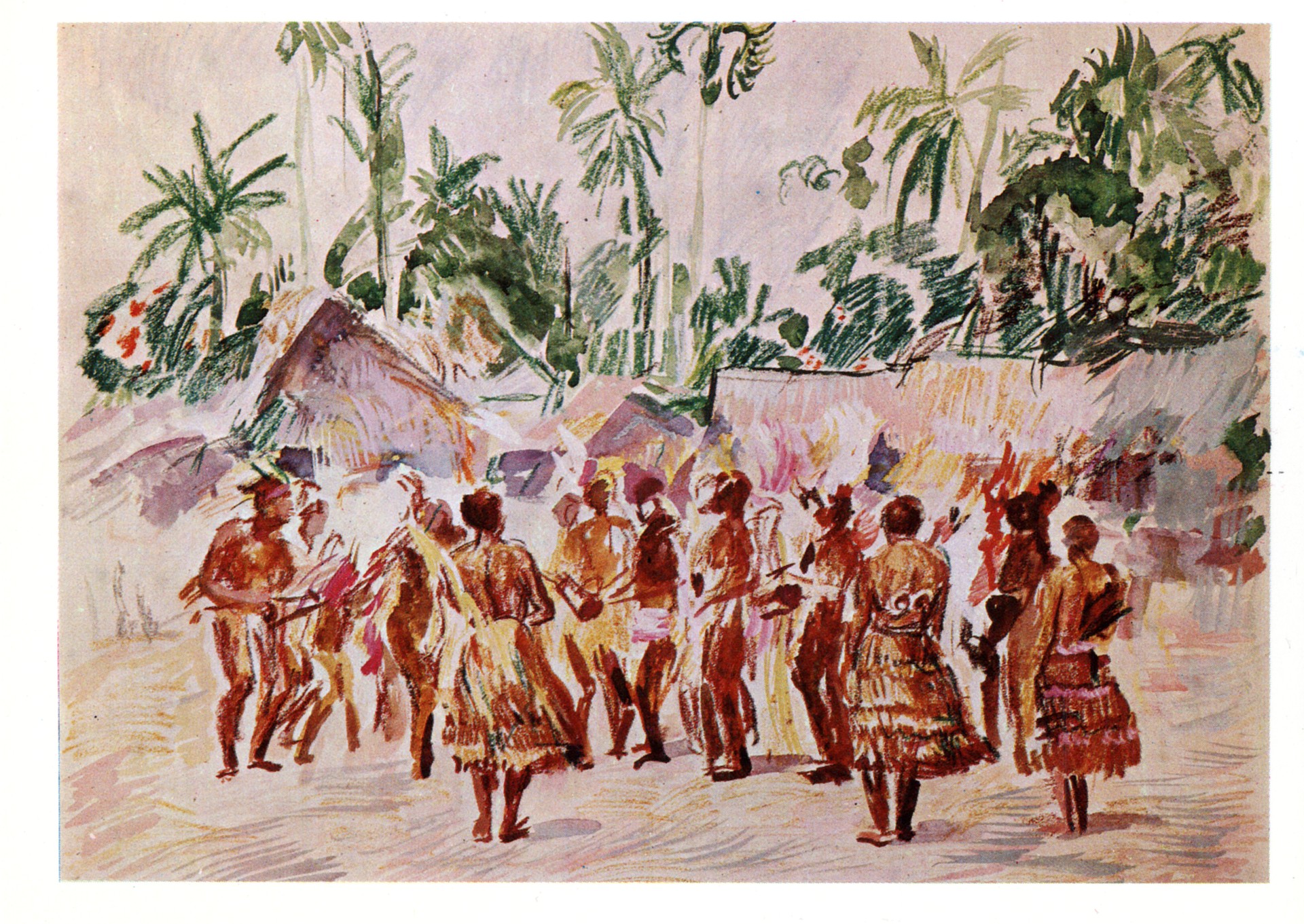 Праздничный танец в деревне Бонгу