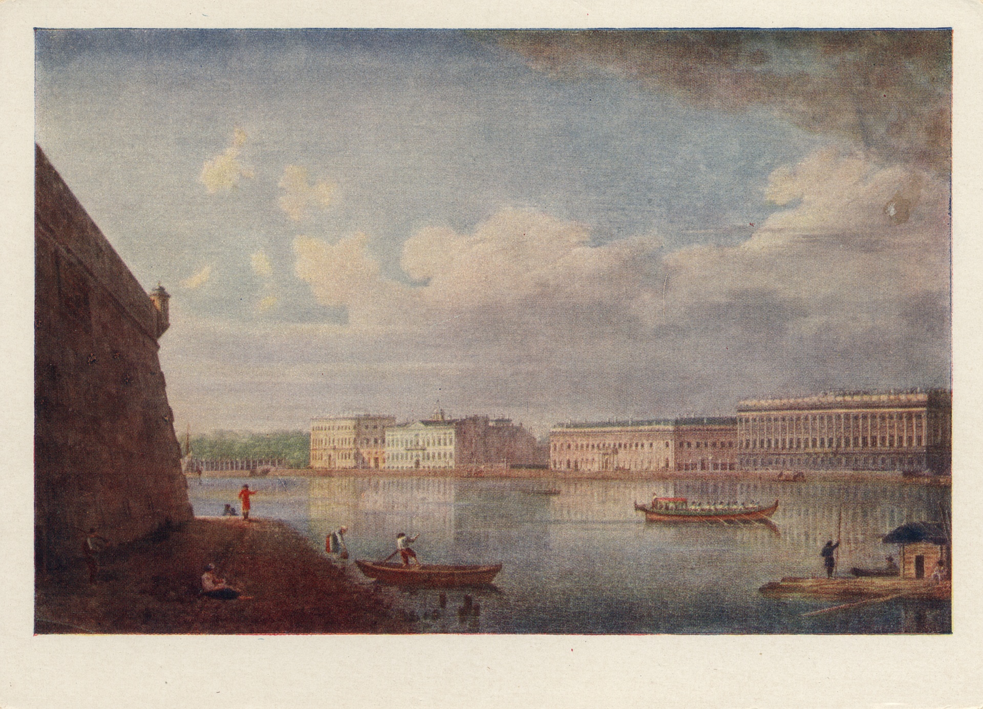 Вид Дворцовой набережной от Петропавловской крепости