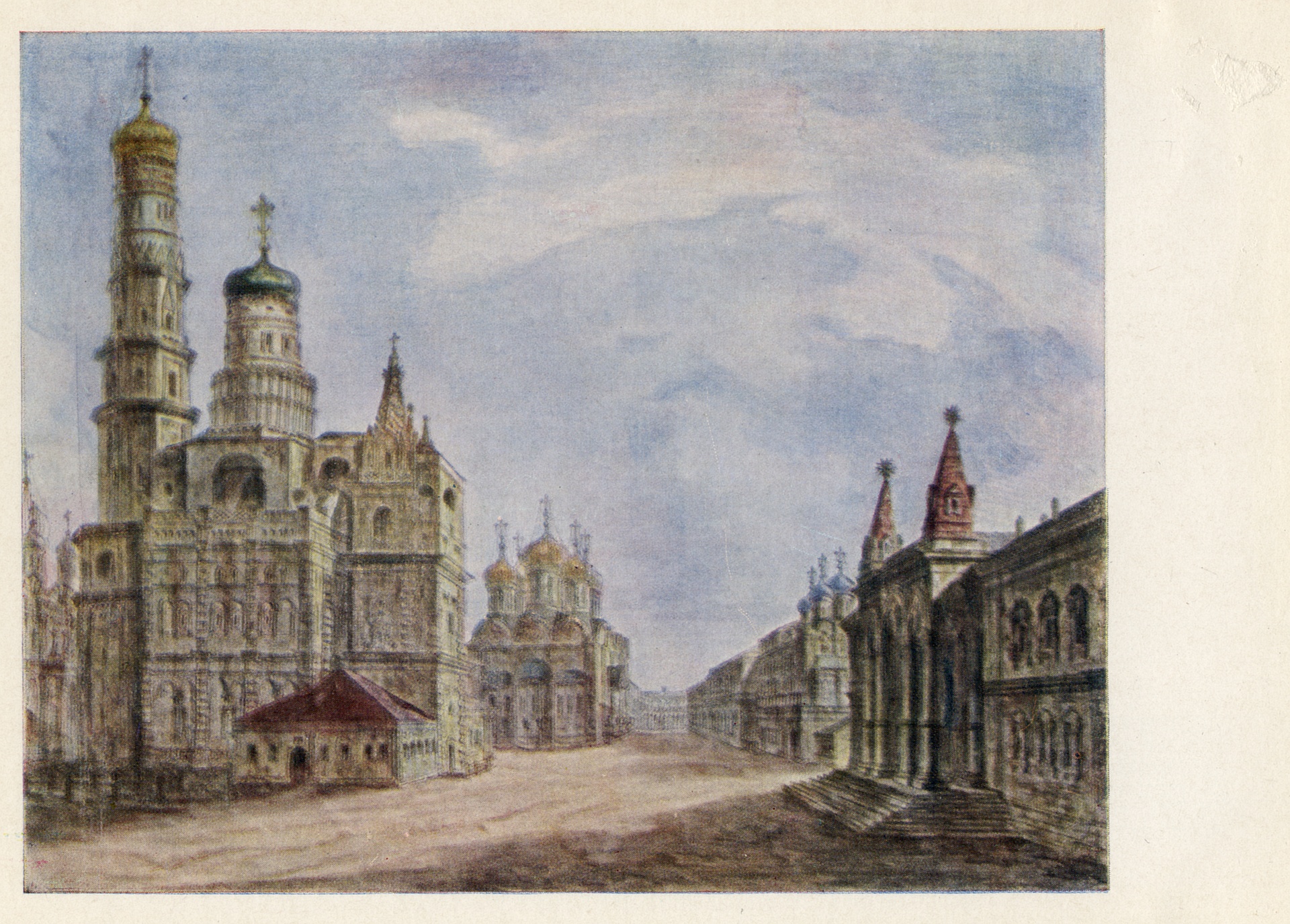 Вид на колокольню Ивана Великого, Архангельский собор и Чудов монастырь