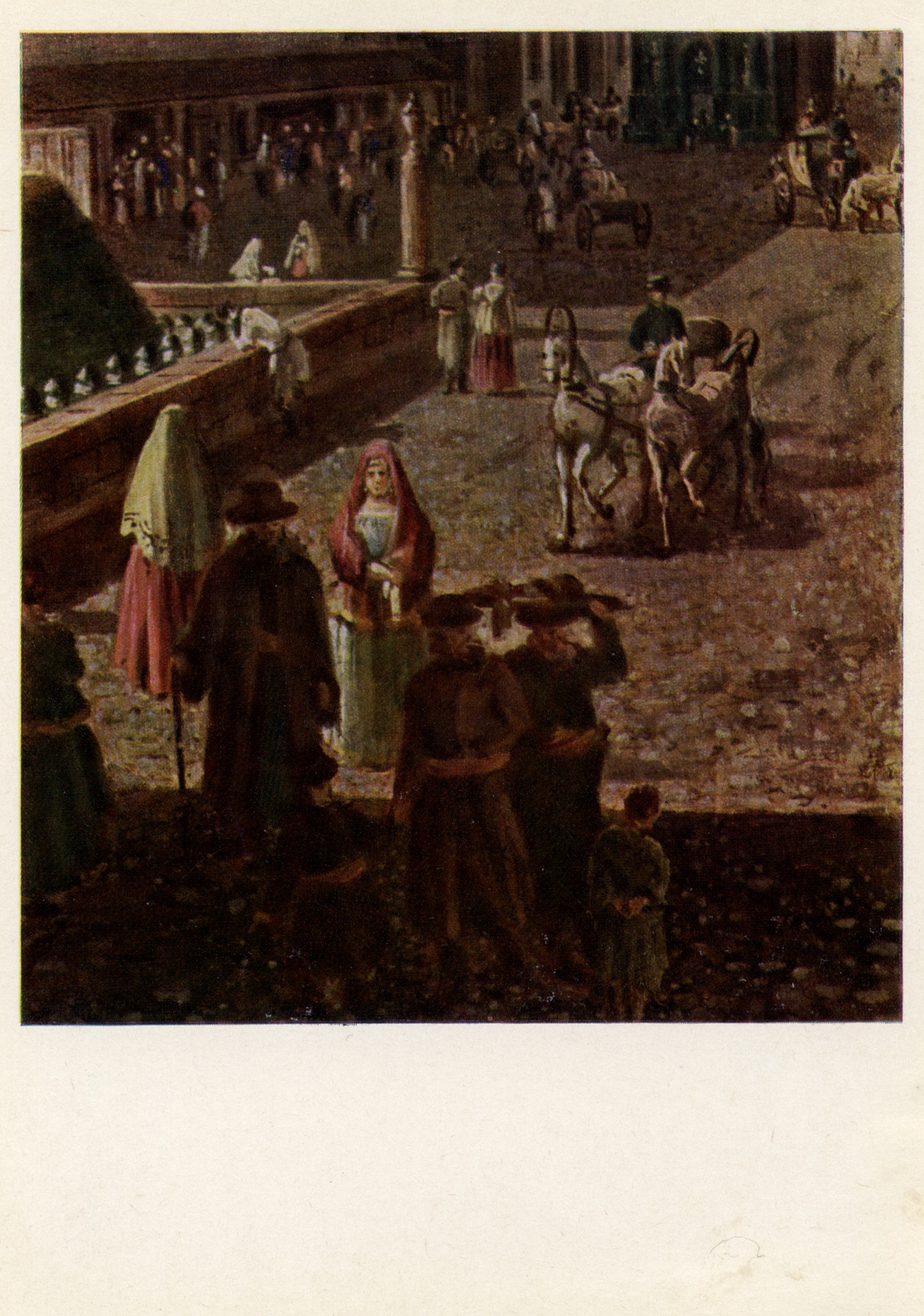 Вид на Воскресенские и Никольские ворота и Неглинный мост от Тверской улицы в Москве