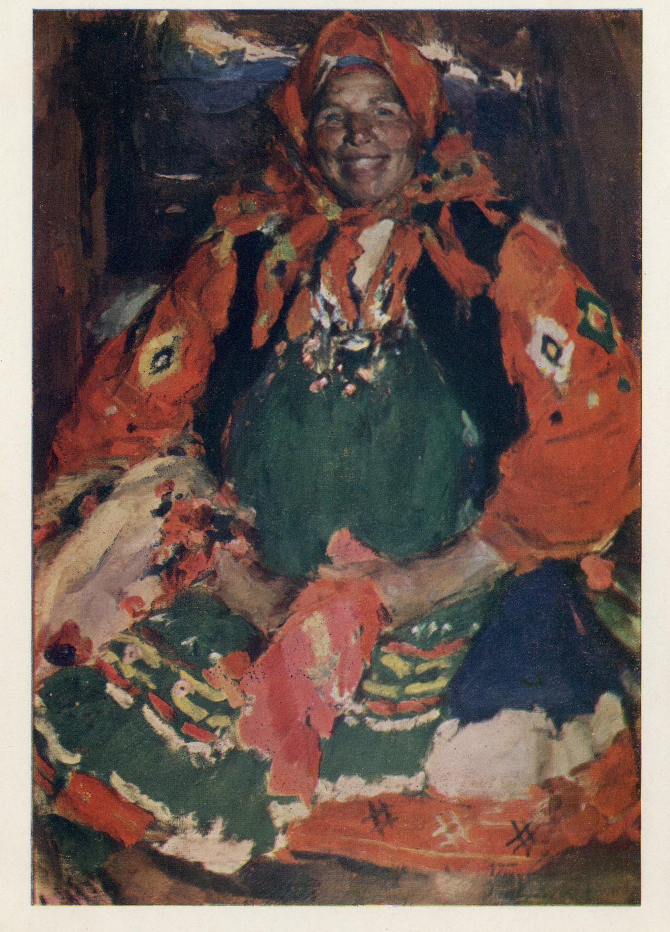 Крестьянка в зелёном фартуке