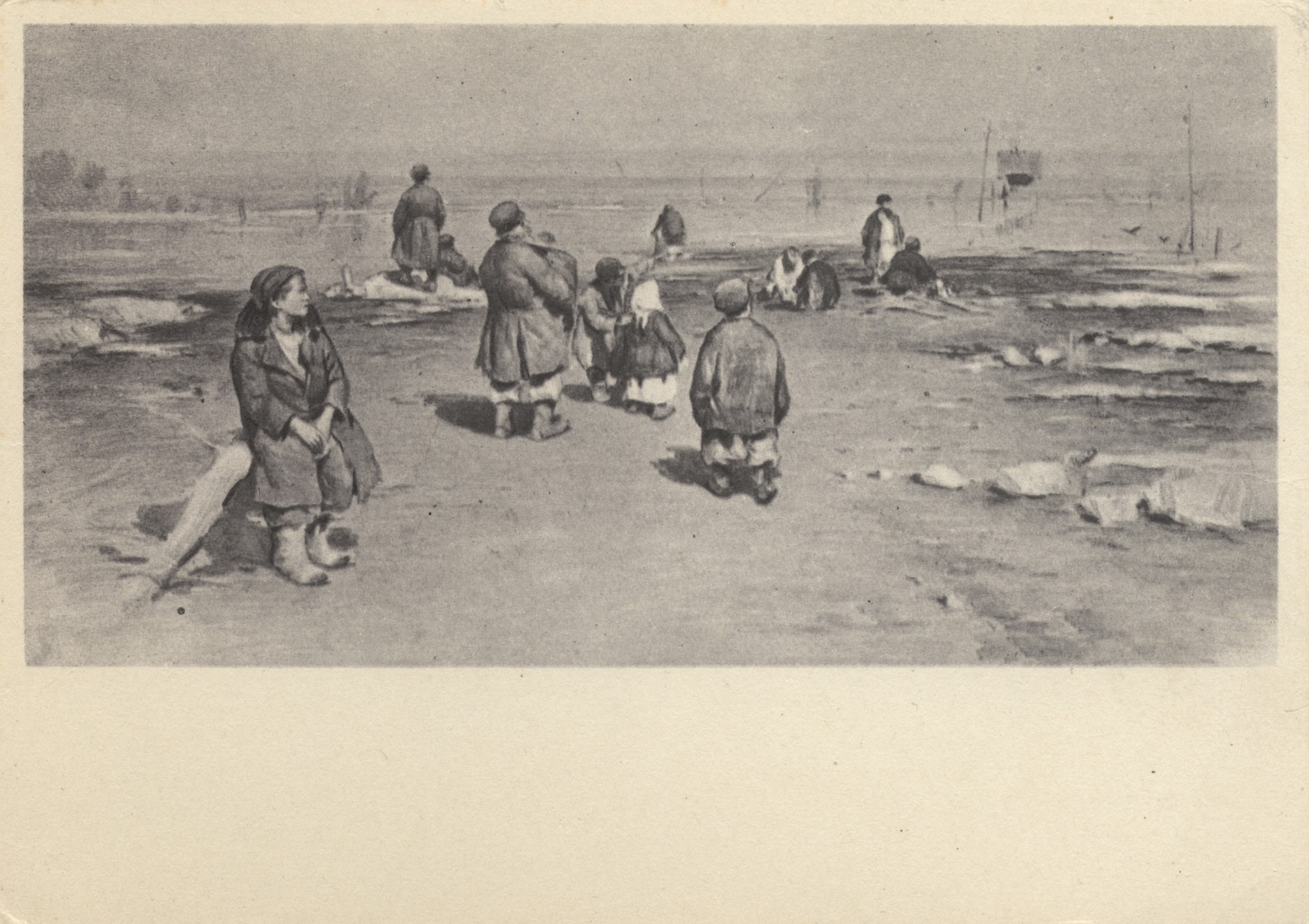 Лёд прошёл. Эскиз картины