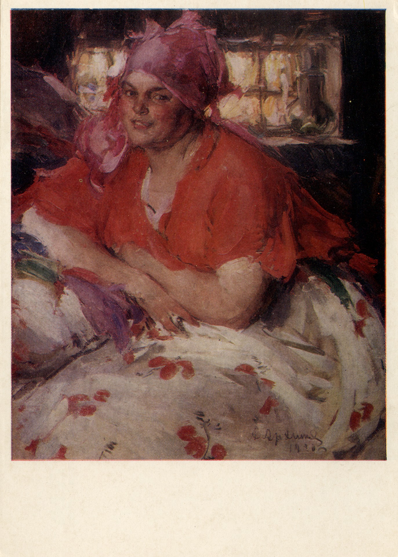 Молодая крестьянка в красной кофте