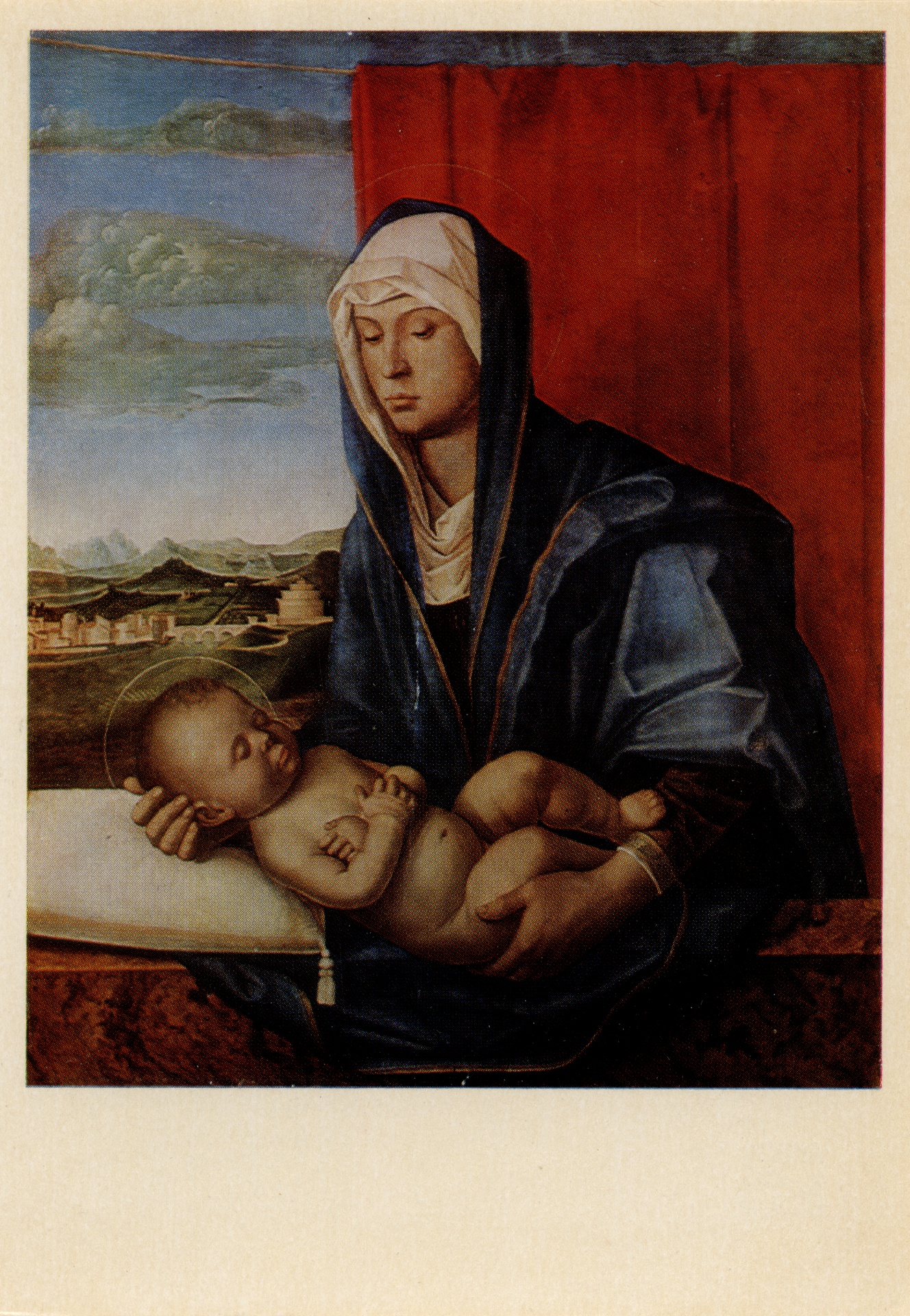 Мадонна с младенцем. Дерево. Масло