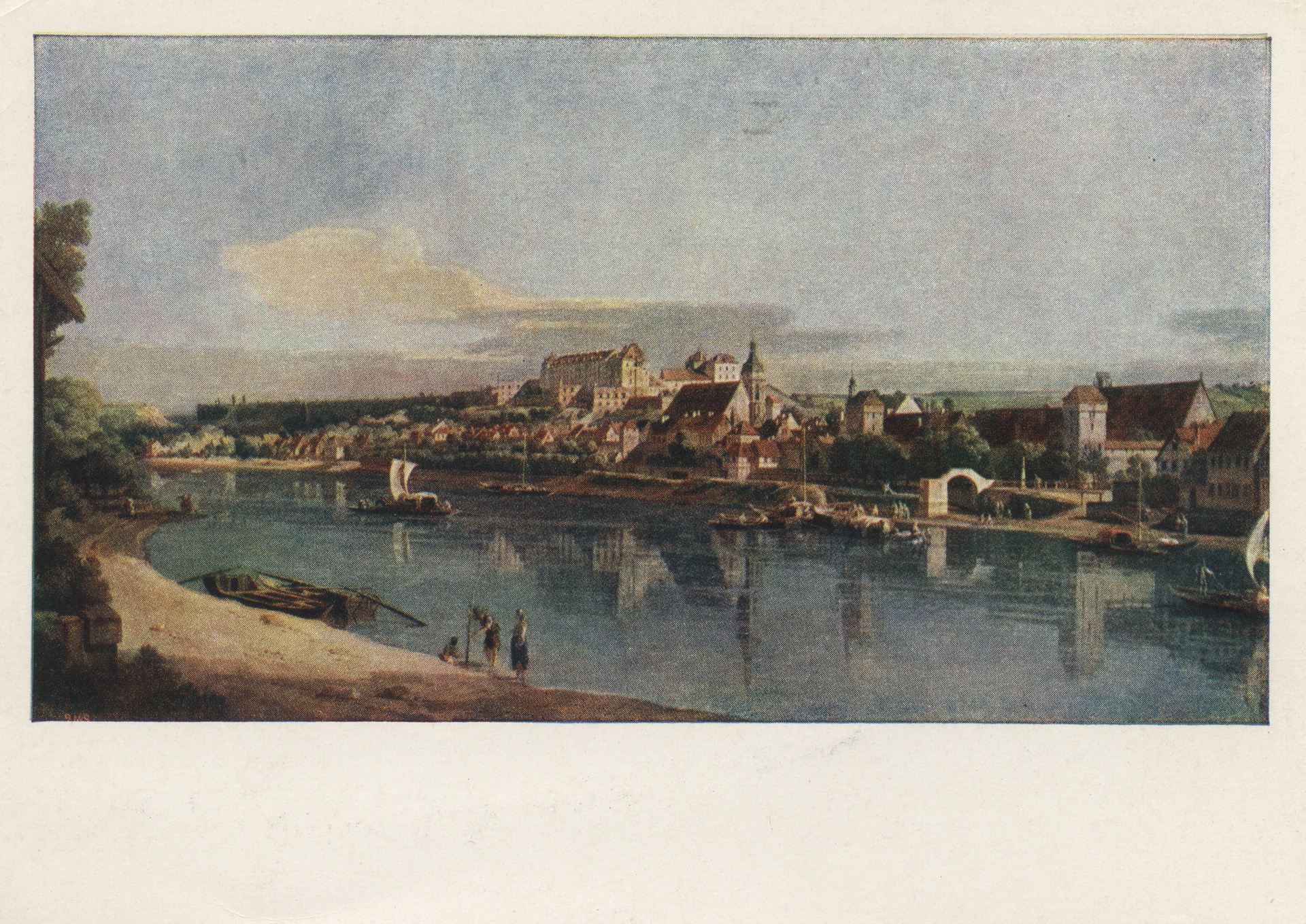 Вид Пирны с правого берега Эльбы