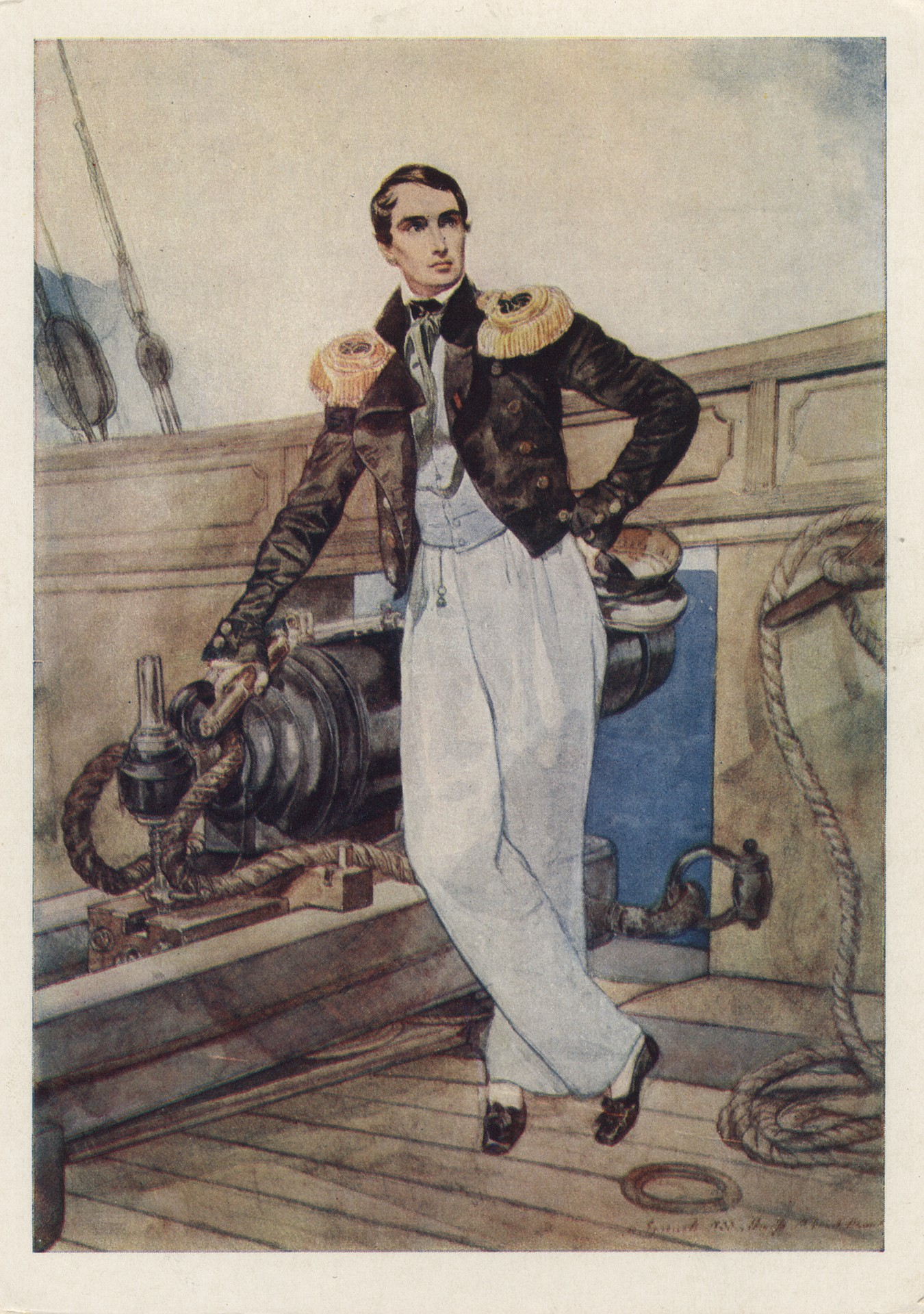 В.А Корнилов на борту брига Фемистокл