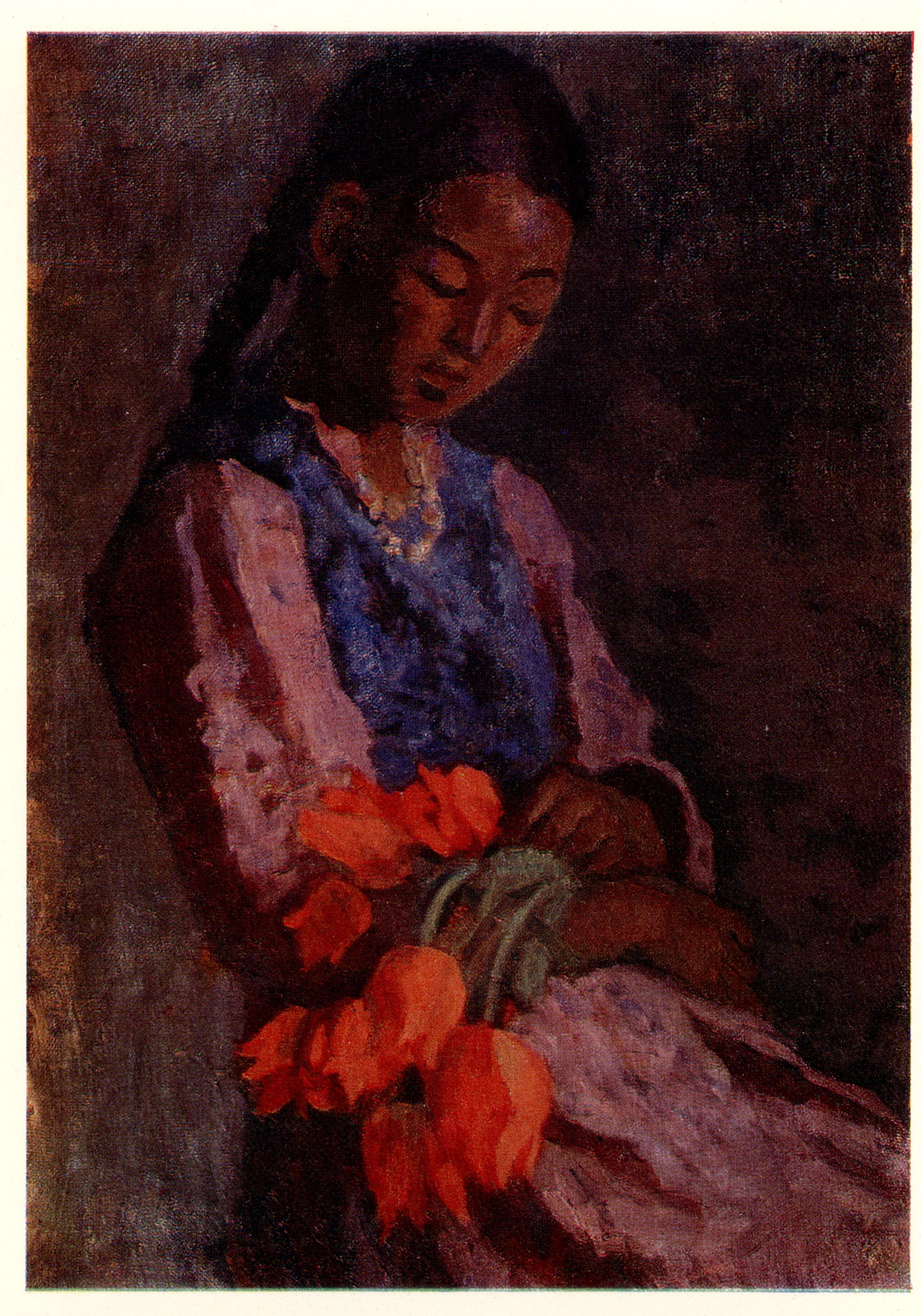 Девушка с тюльпанами