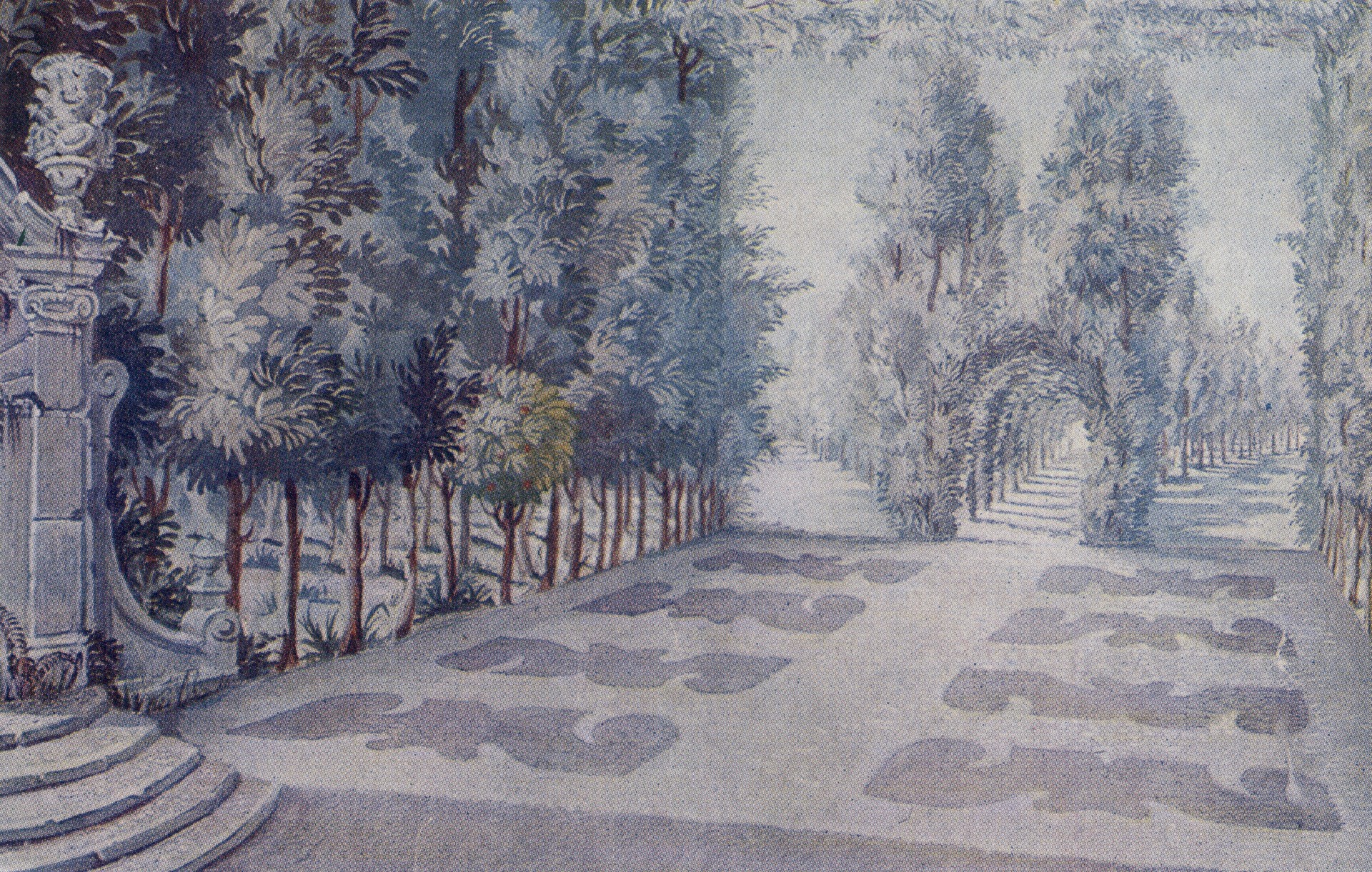 Эскиз декорации к опере Россини Золушка