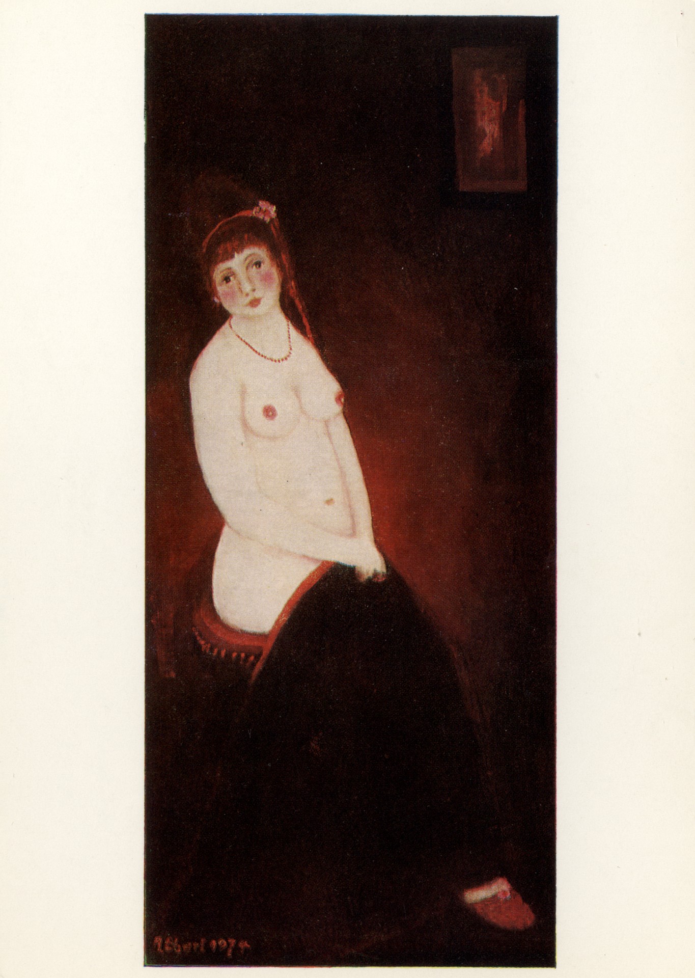 Голая с красным пледом