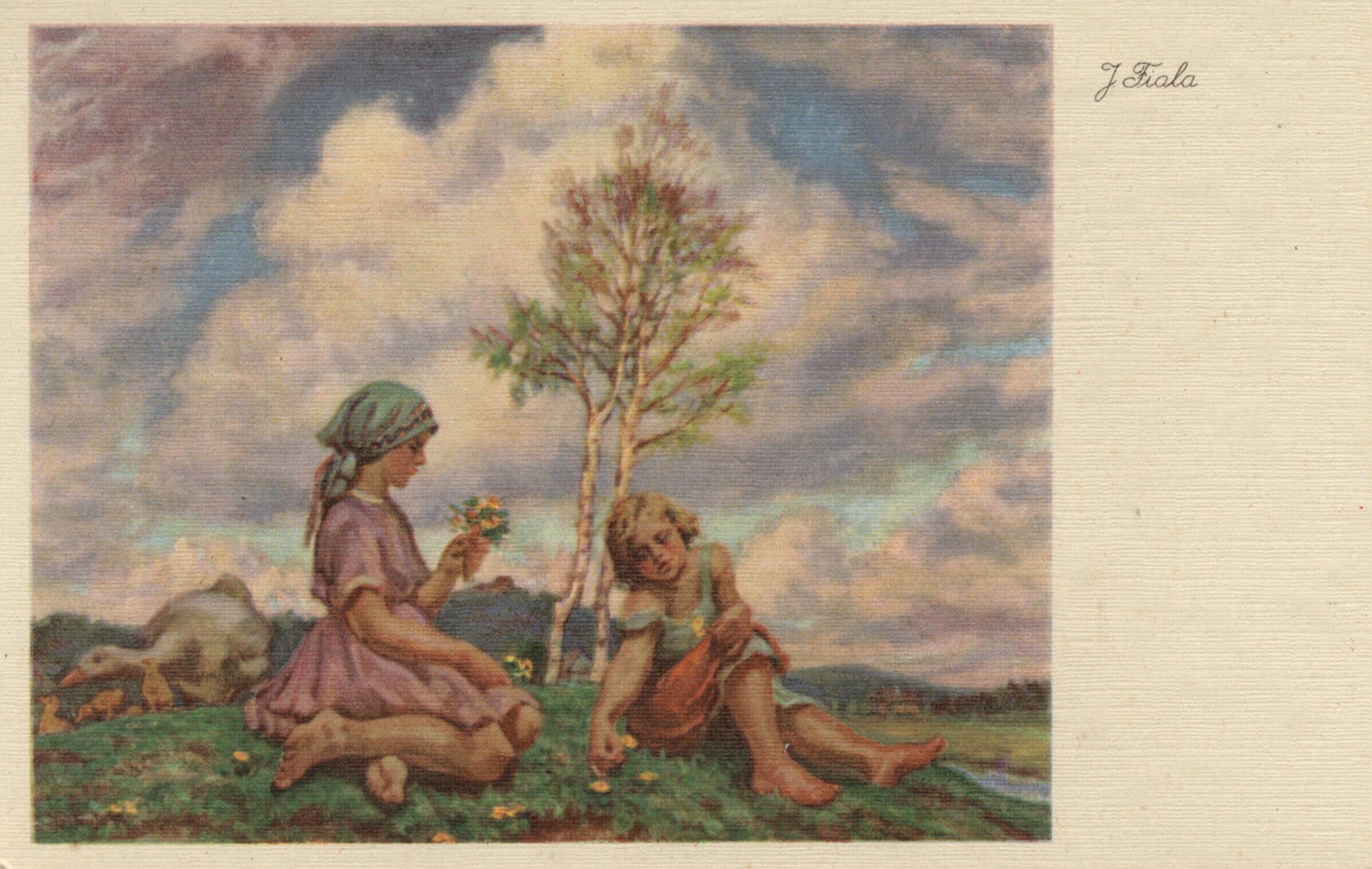 Дети собирают цветочки