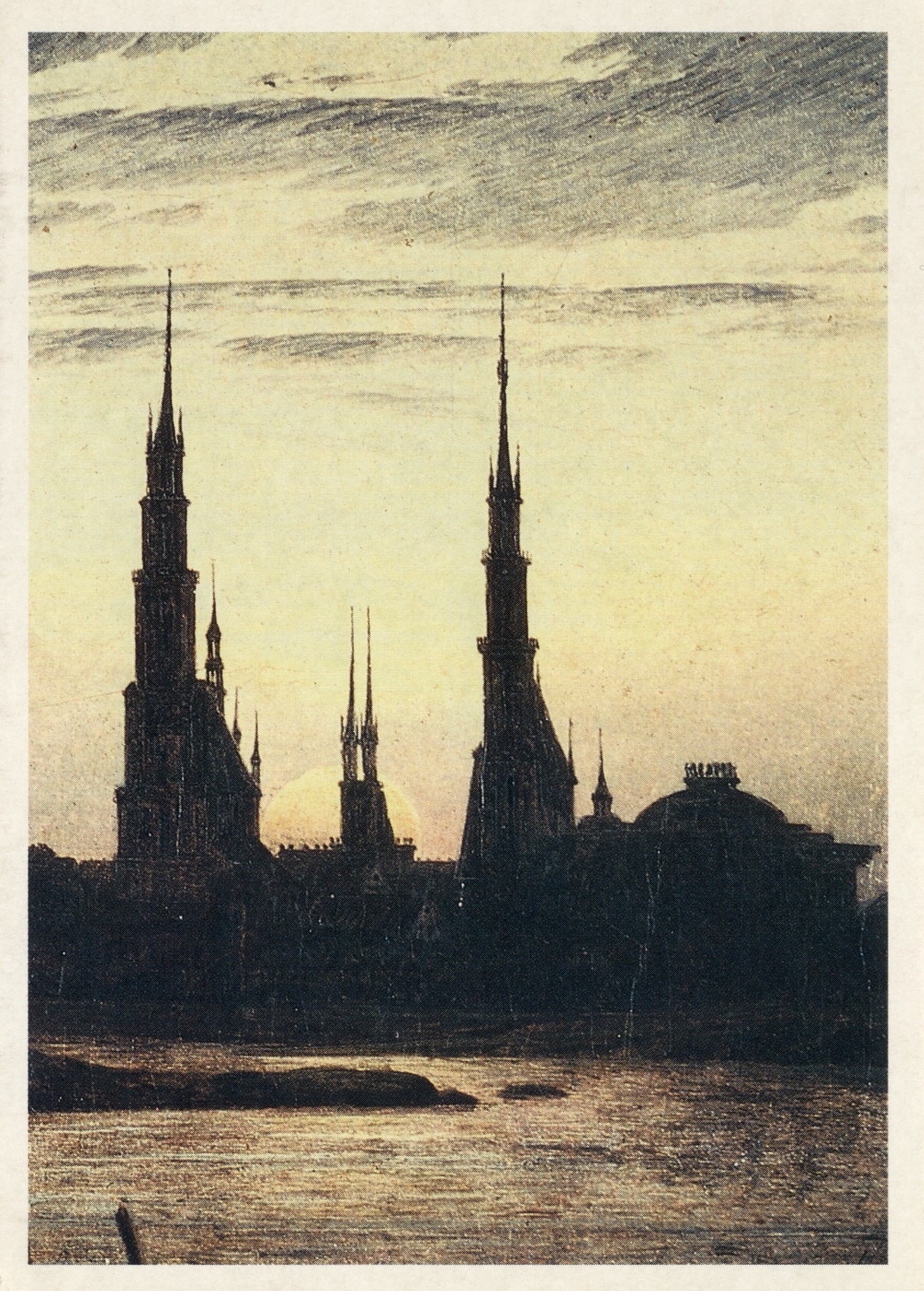 Город, освещённый луной