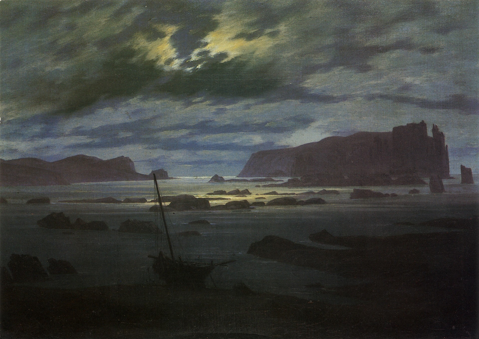 Северное море при свете луны