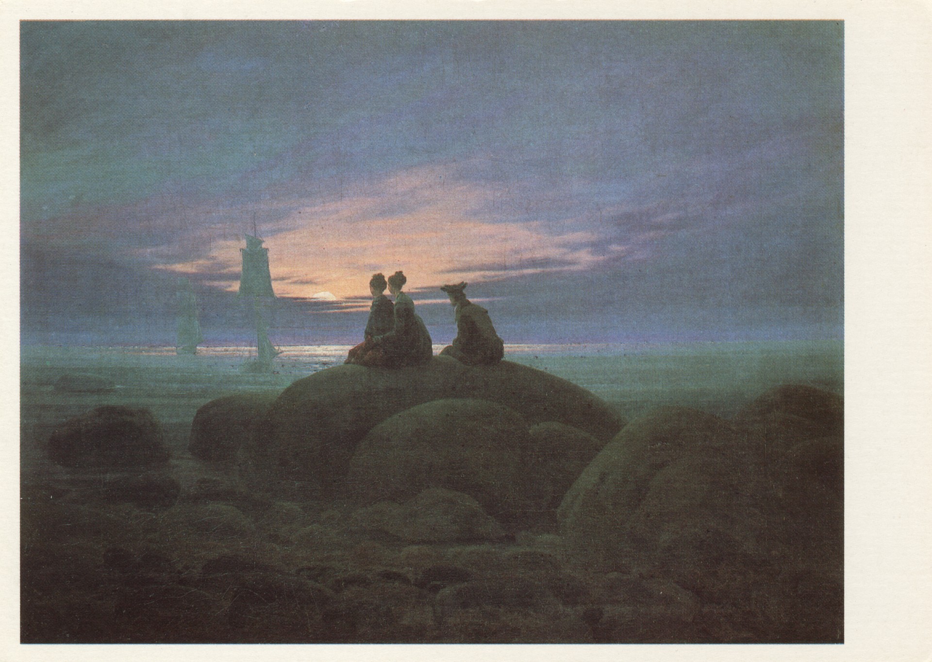 Восход луны над морем 1