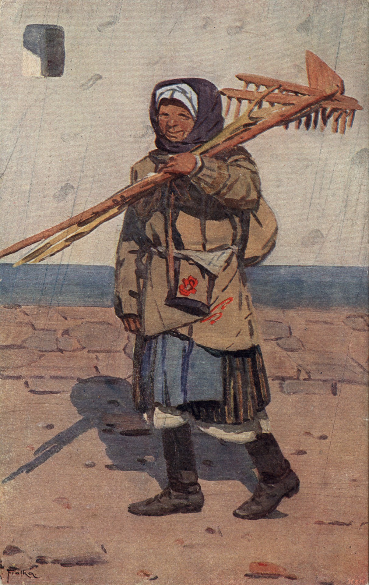 Женщина с граблями