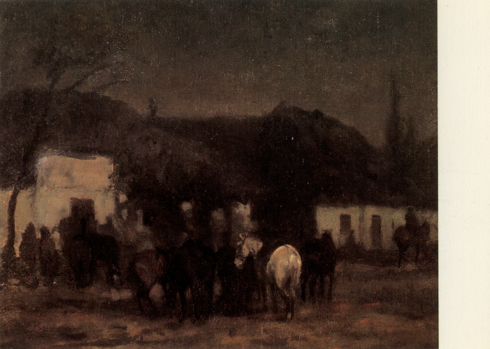 Повстанцы перед дворцом в ночи