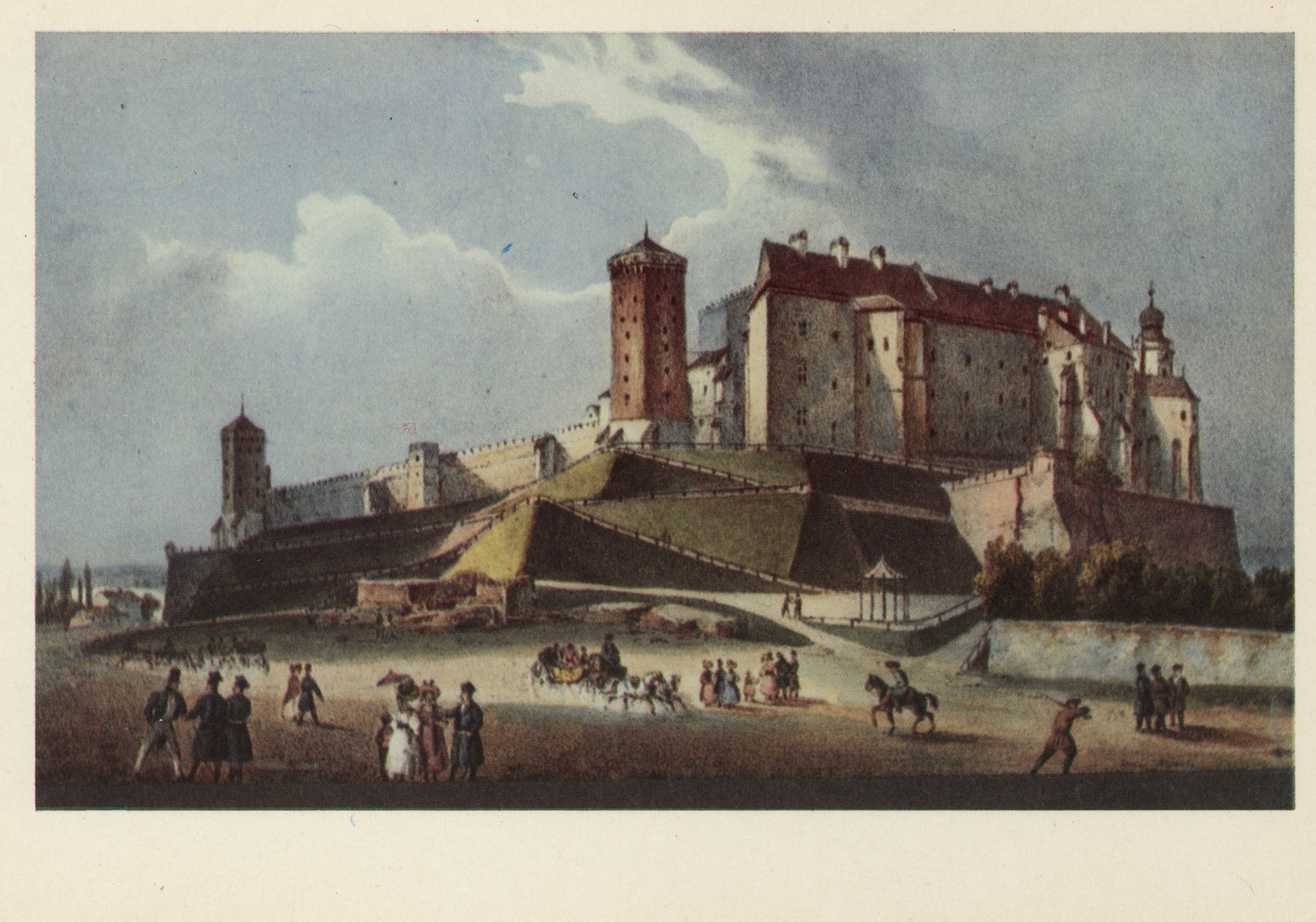 Вид на замок Вавель с набережной Штрадом