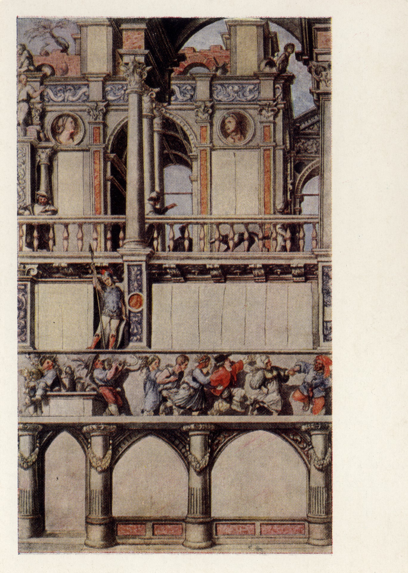 Эскиз росписи фасада Дома танцев в Базеле