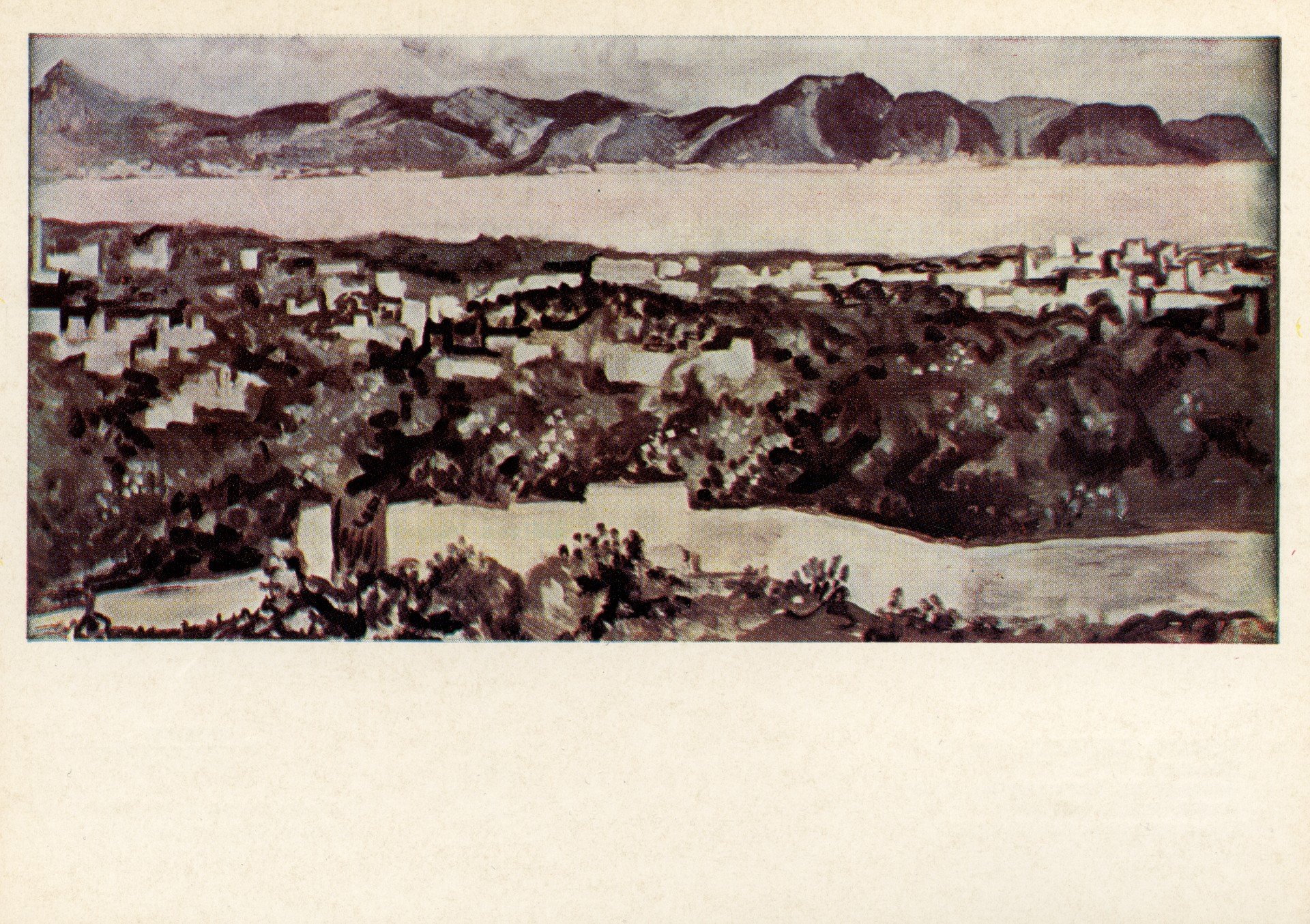 Багерия на фоне залива