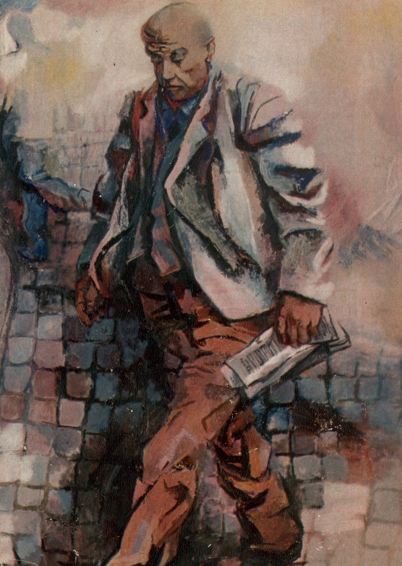 Человек, пересекающий площадь