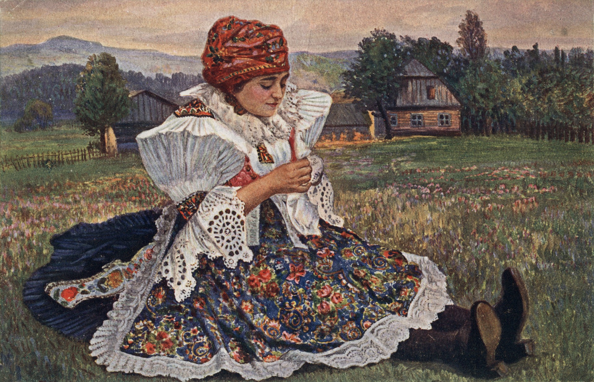 Сидя на траве