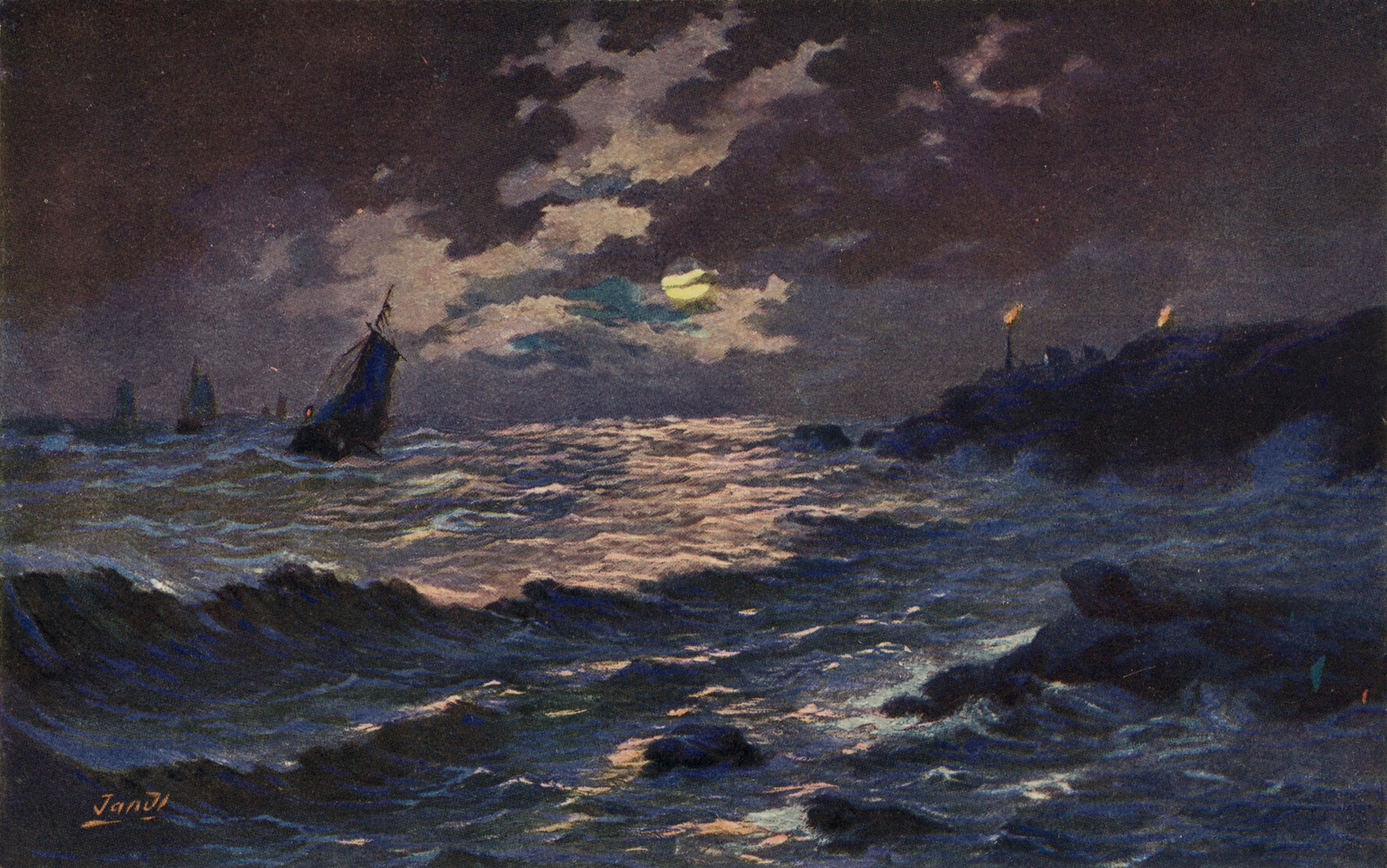 У захода солнца