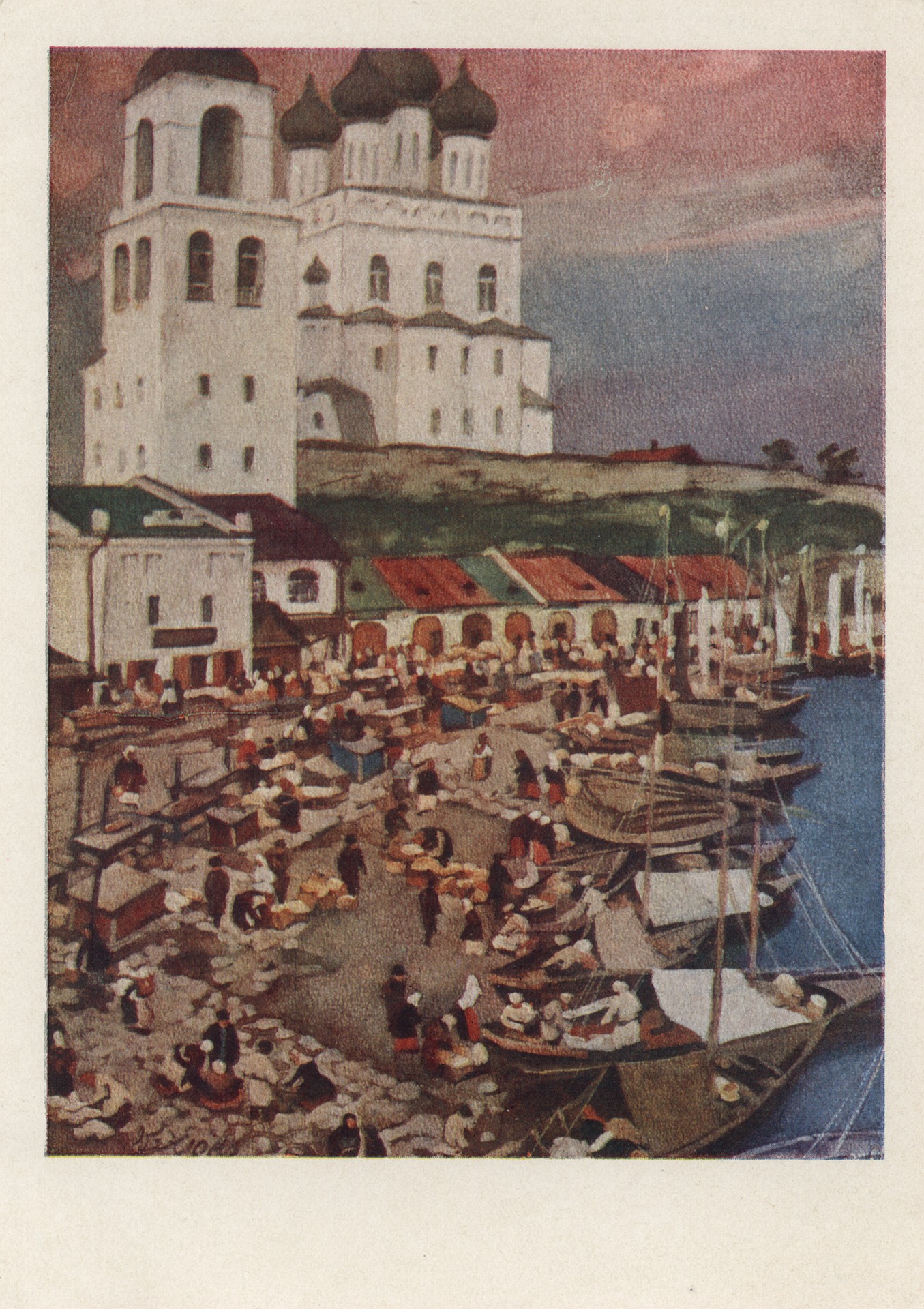 Псков. Лодки у берега