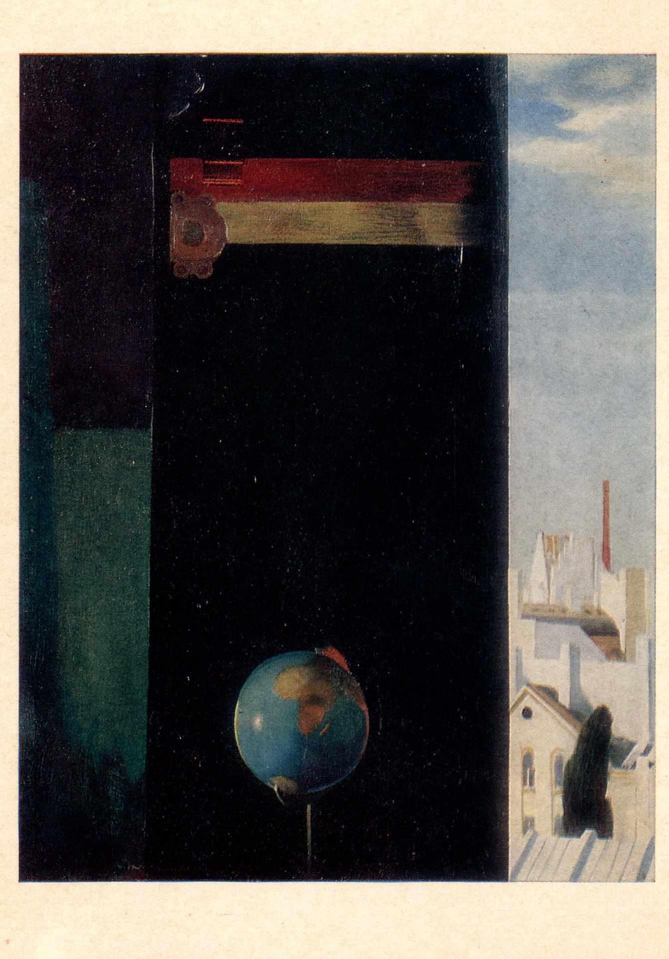 Натюрморт с пейзажем и глобусом