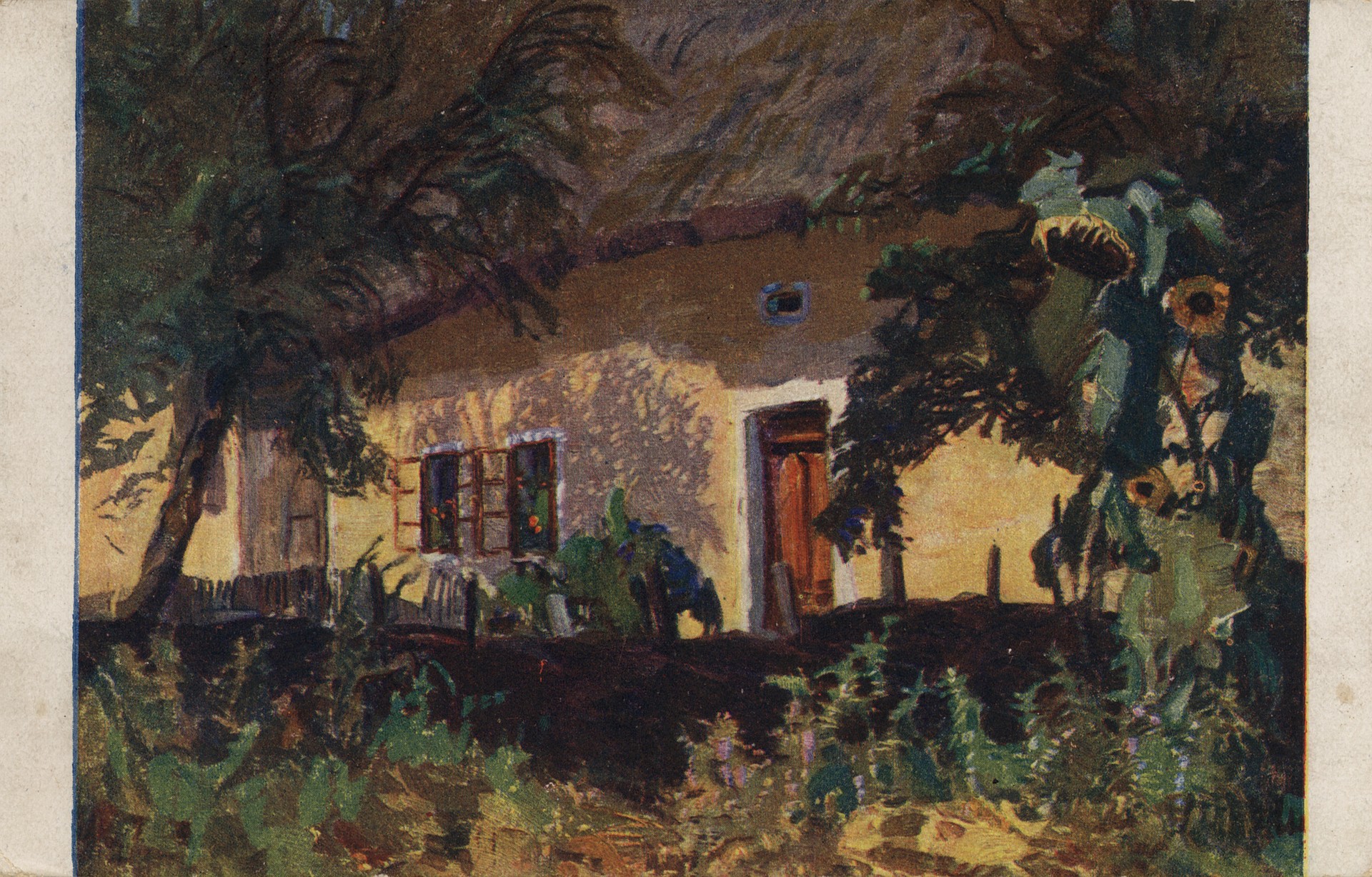 Хата с подсолнухами