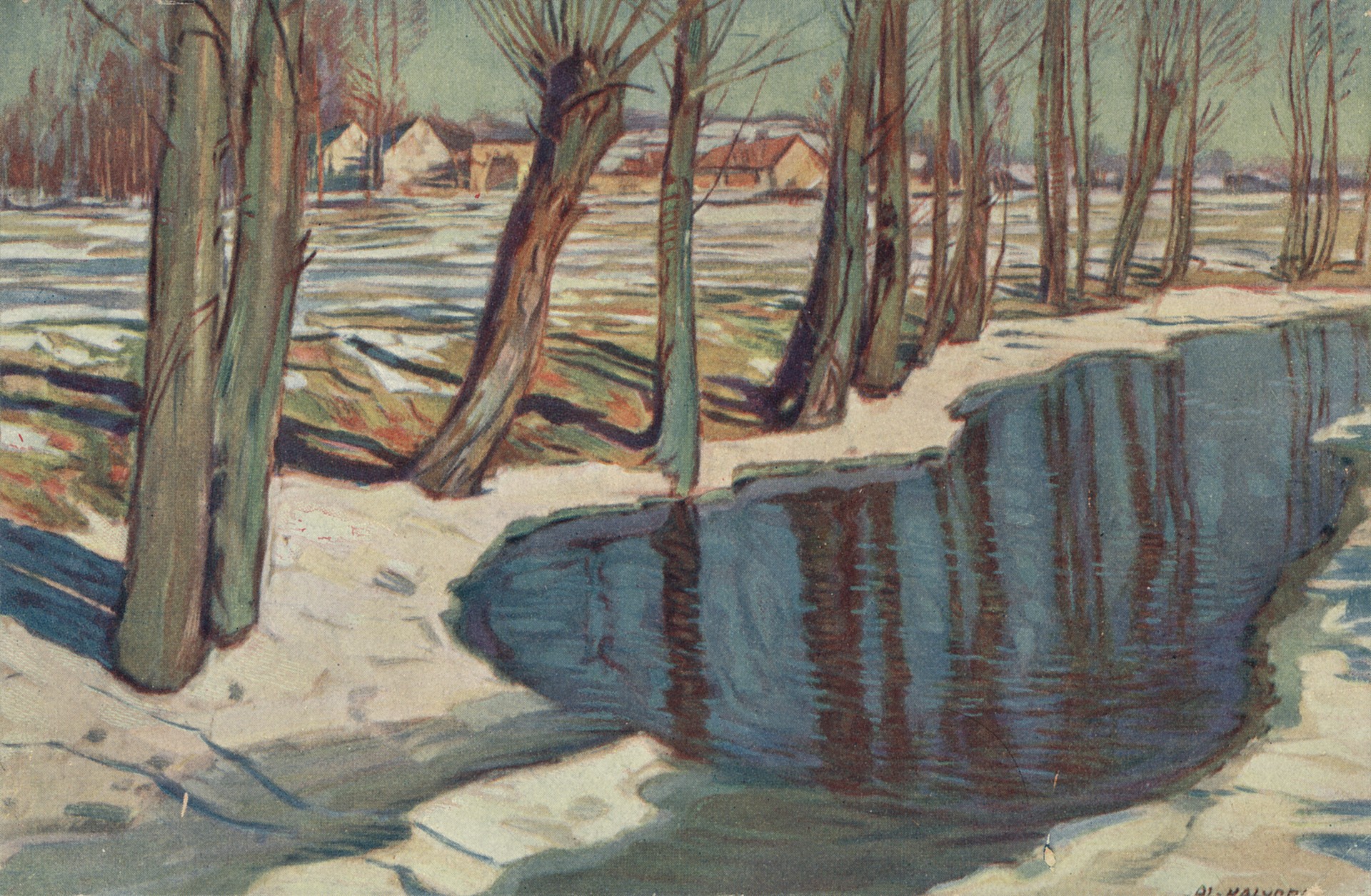 Речка зимой