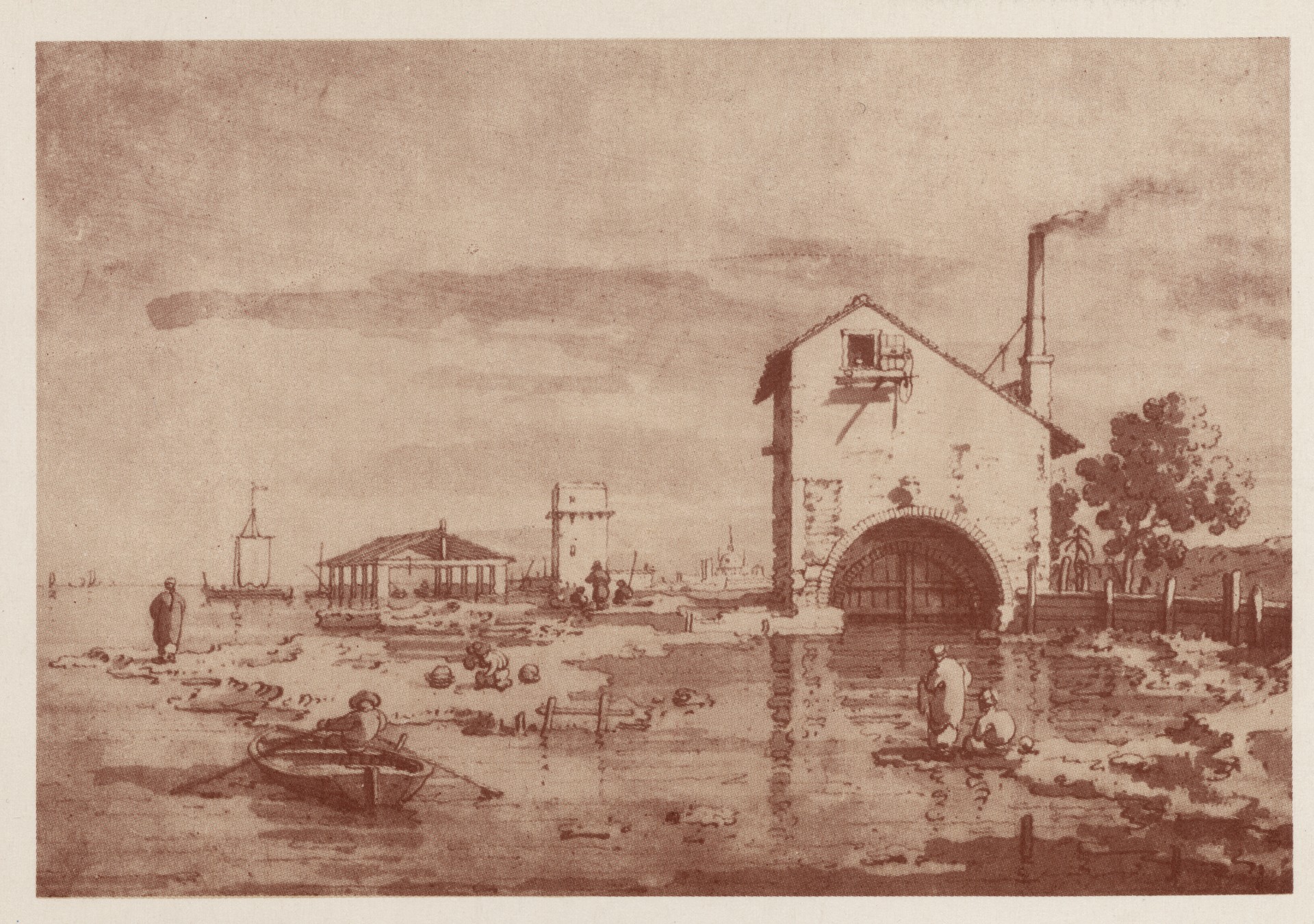 Каприччо. Дом и башня на лагуне