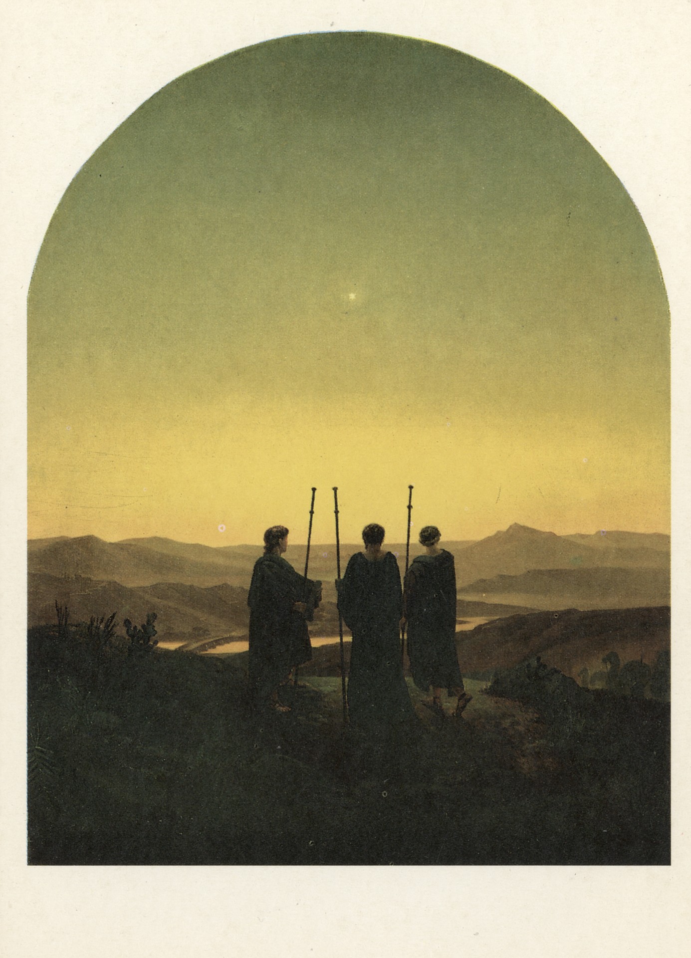 Трое мужчин на рассвете