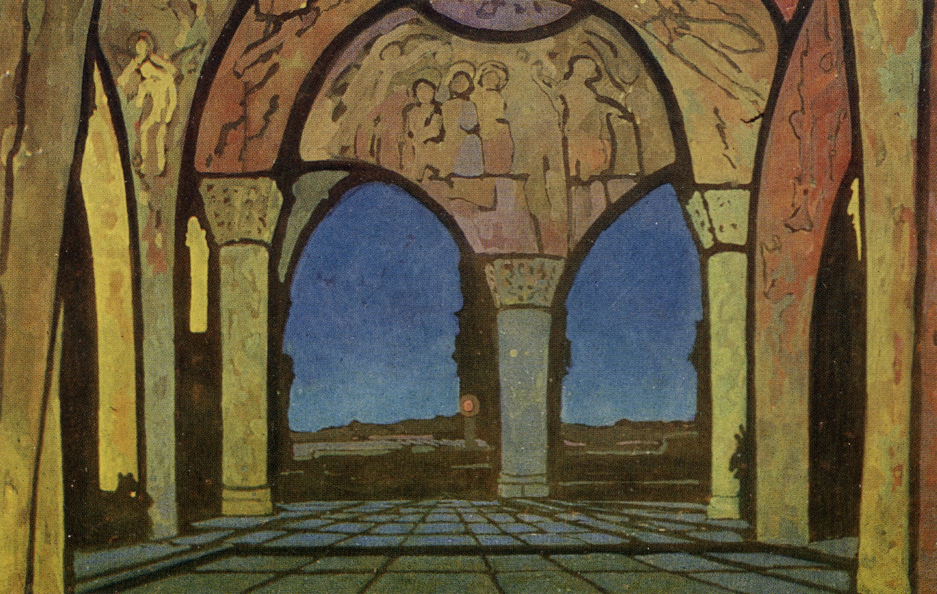 Эскиз декорации к опере Монтемецци Любовь трёх королей