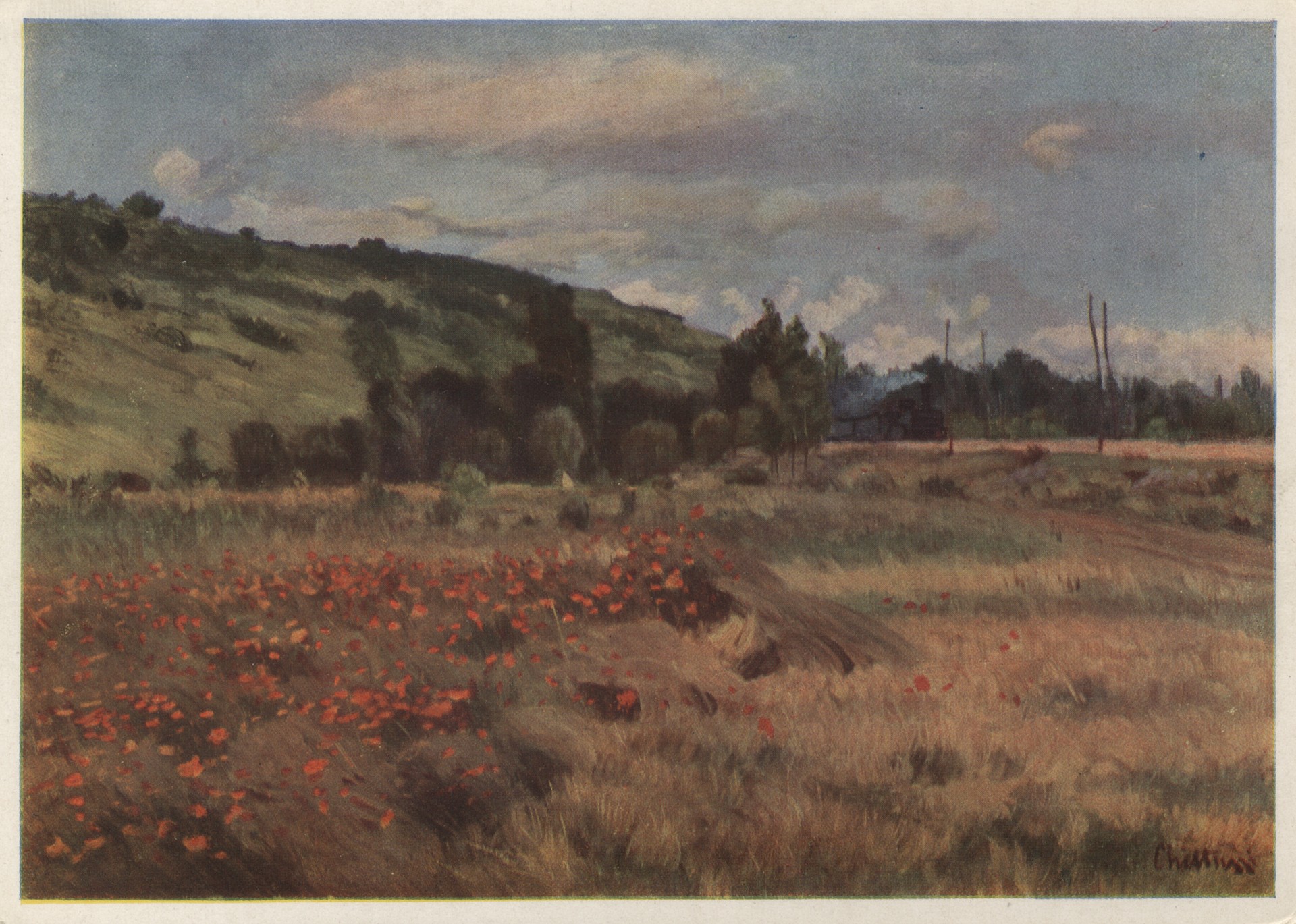 Пейзаж с цветами