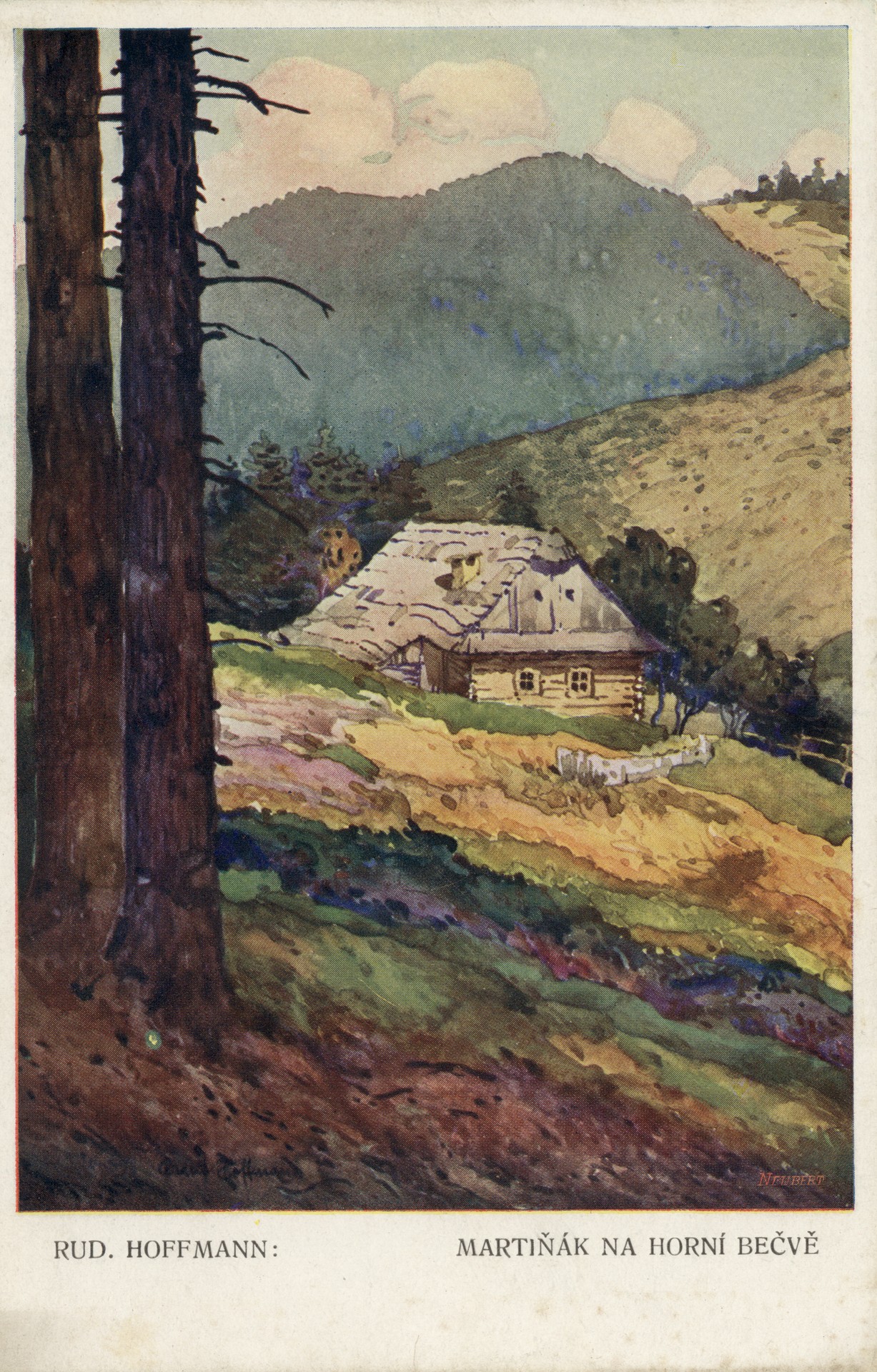 Домик на горе весной