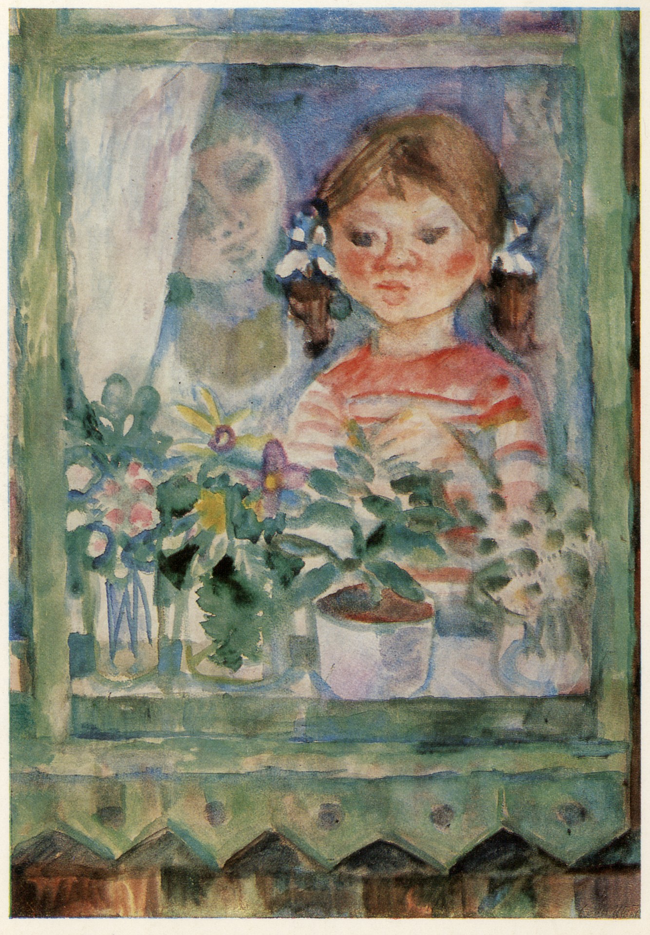 Сибирское окно с цветами