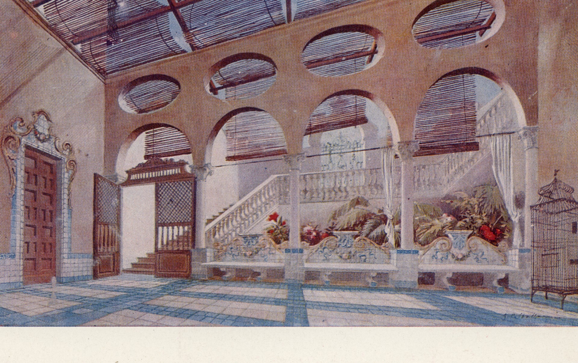 Эскиз декорации к опере Россини Севильский цирюльник