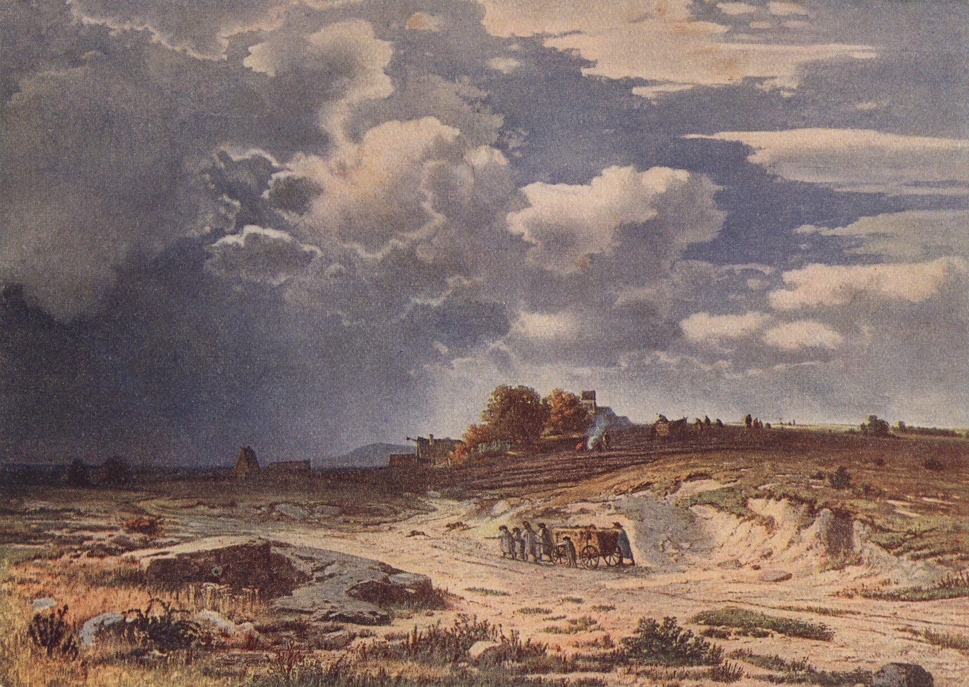 Чешский пейзаж с повозкой