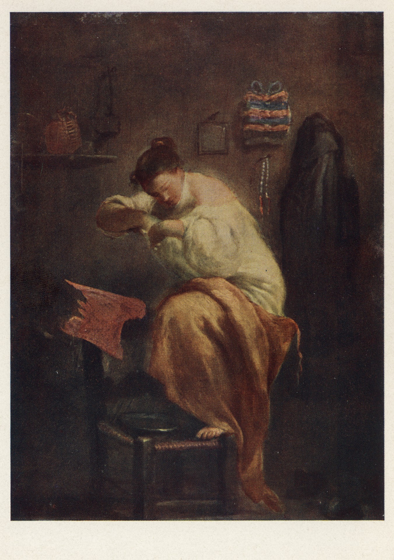 Женщина, ищущая блох