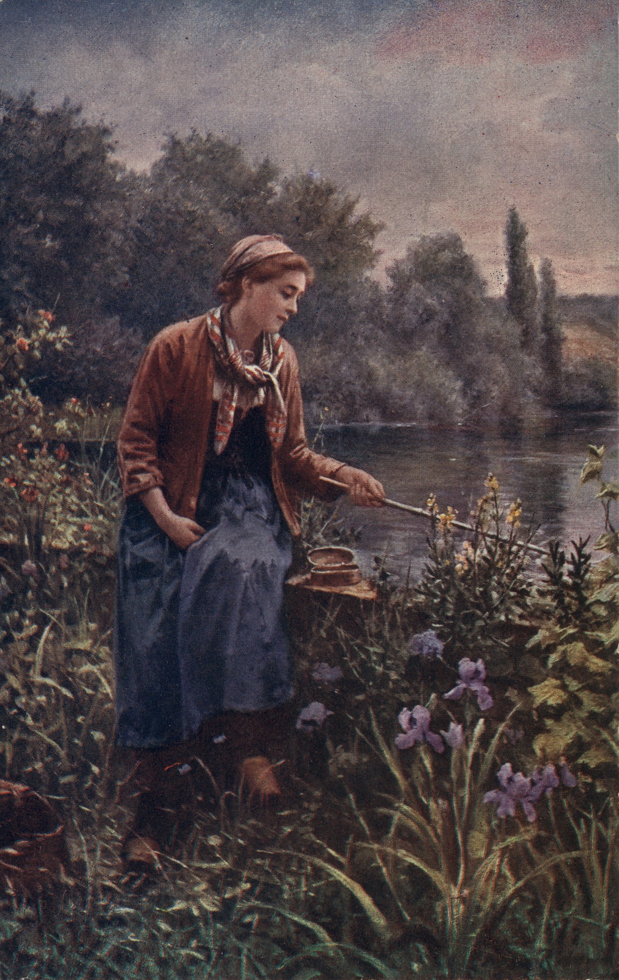 Учится ловить рыбу