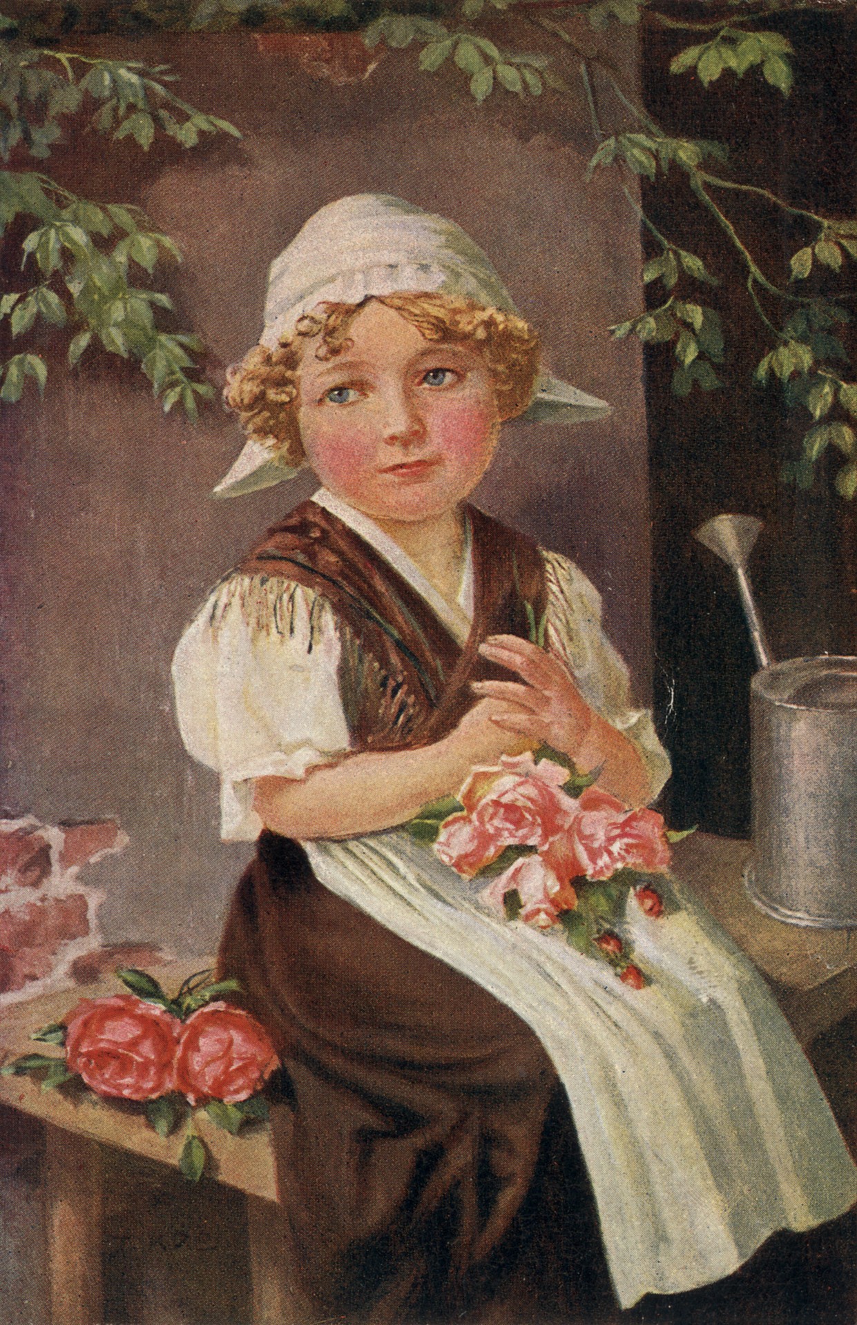 Девочка с розами