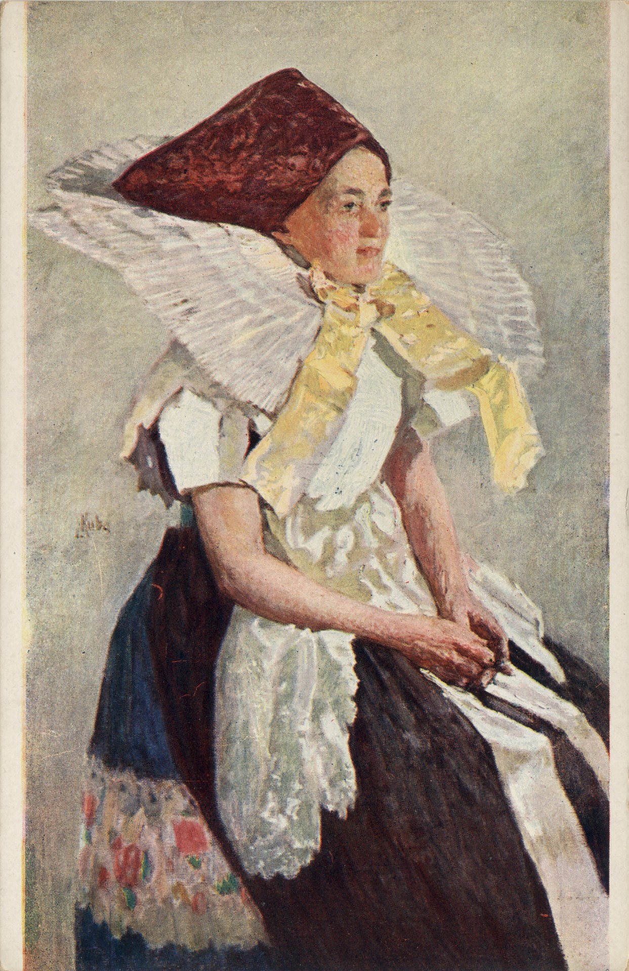 Девушка в головном уборе