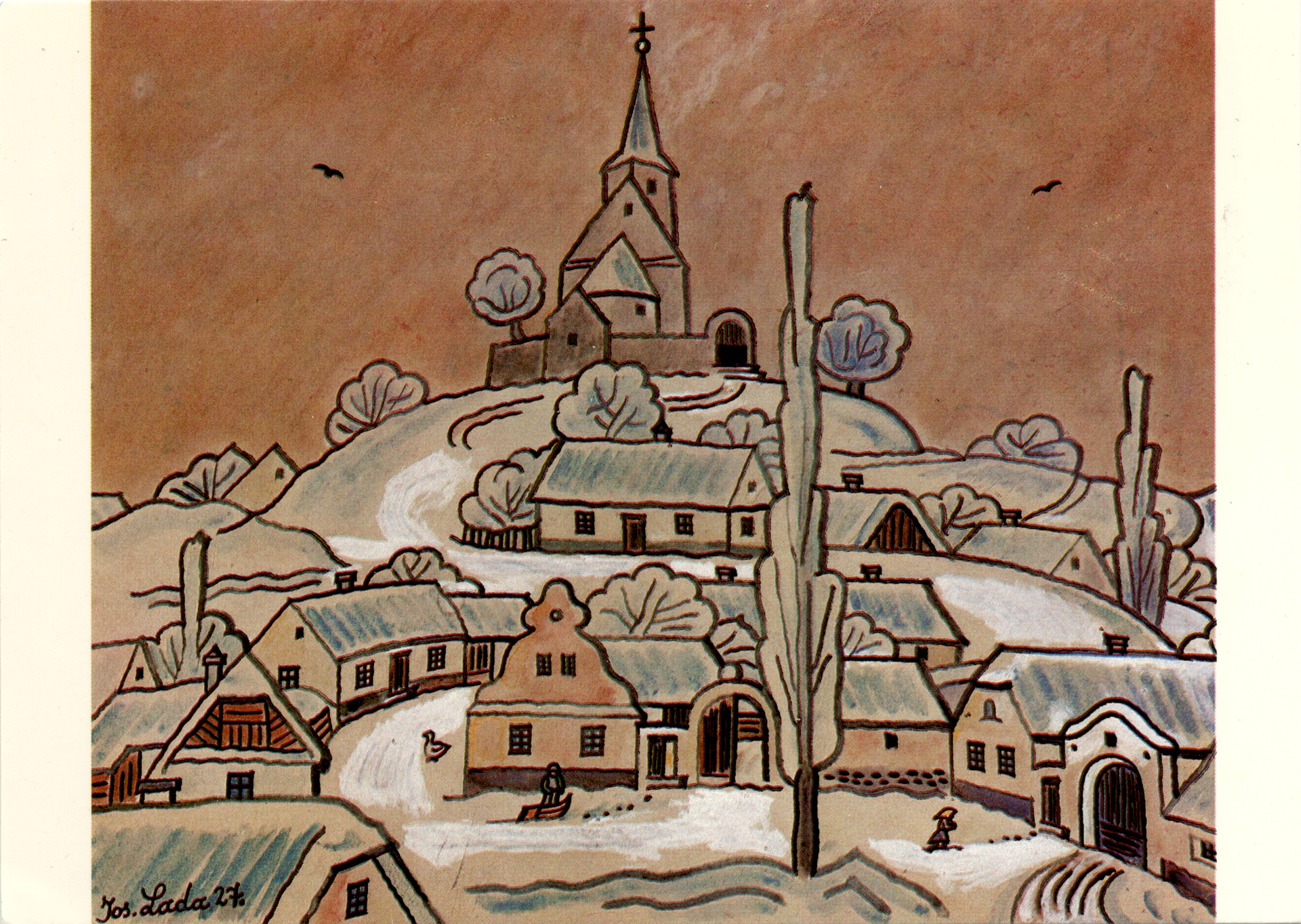 Эскиз к картине Деревушка