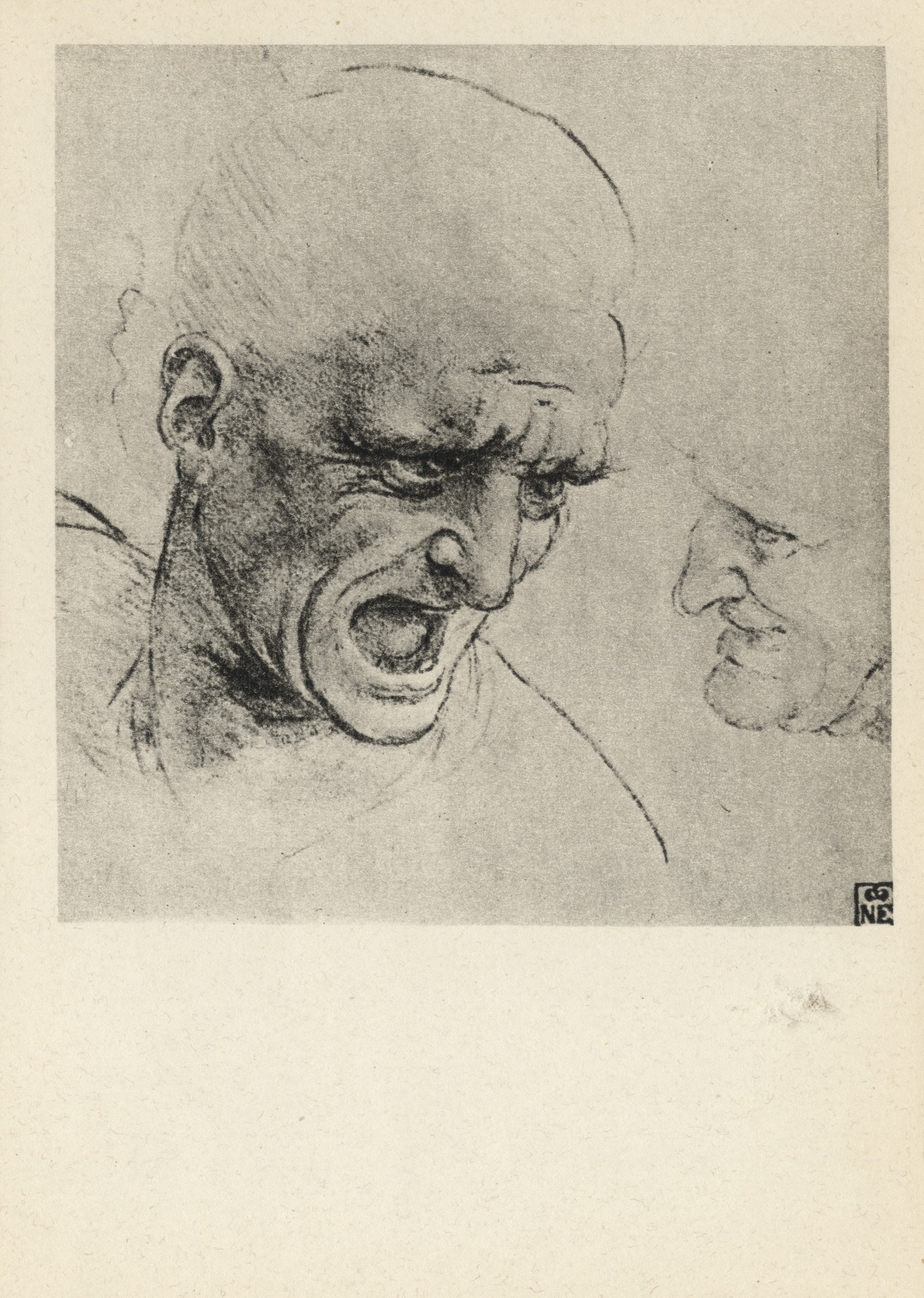 Этюды голов воинов для росписи Битва при Ангиари