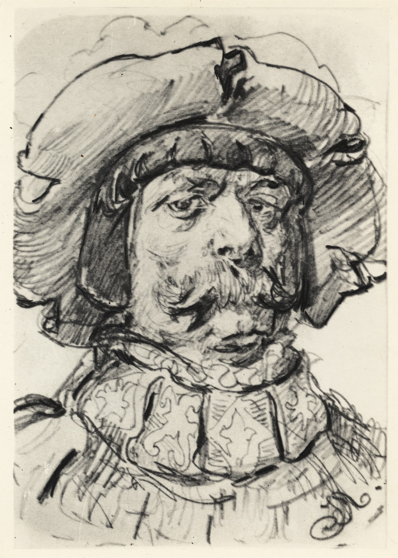 Мужская голова. Этюд для оформления капители Сукениц в Кракове